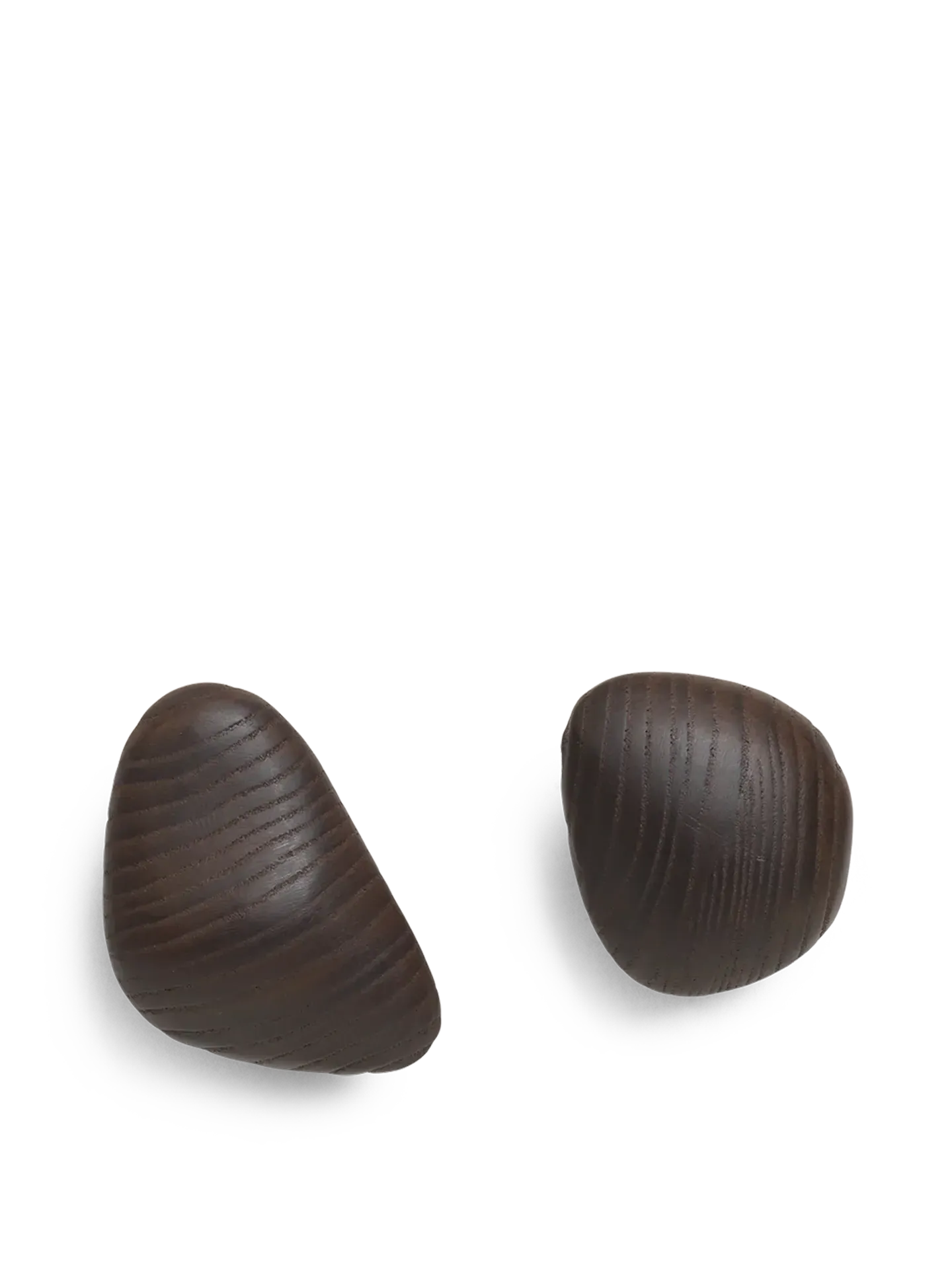Cairn Set of 2 Wall Hooks - Dark Brown, Ash Wood product