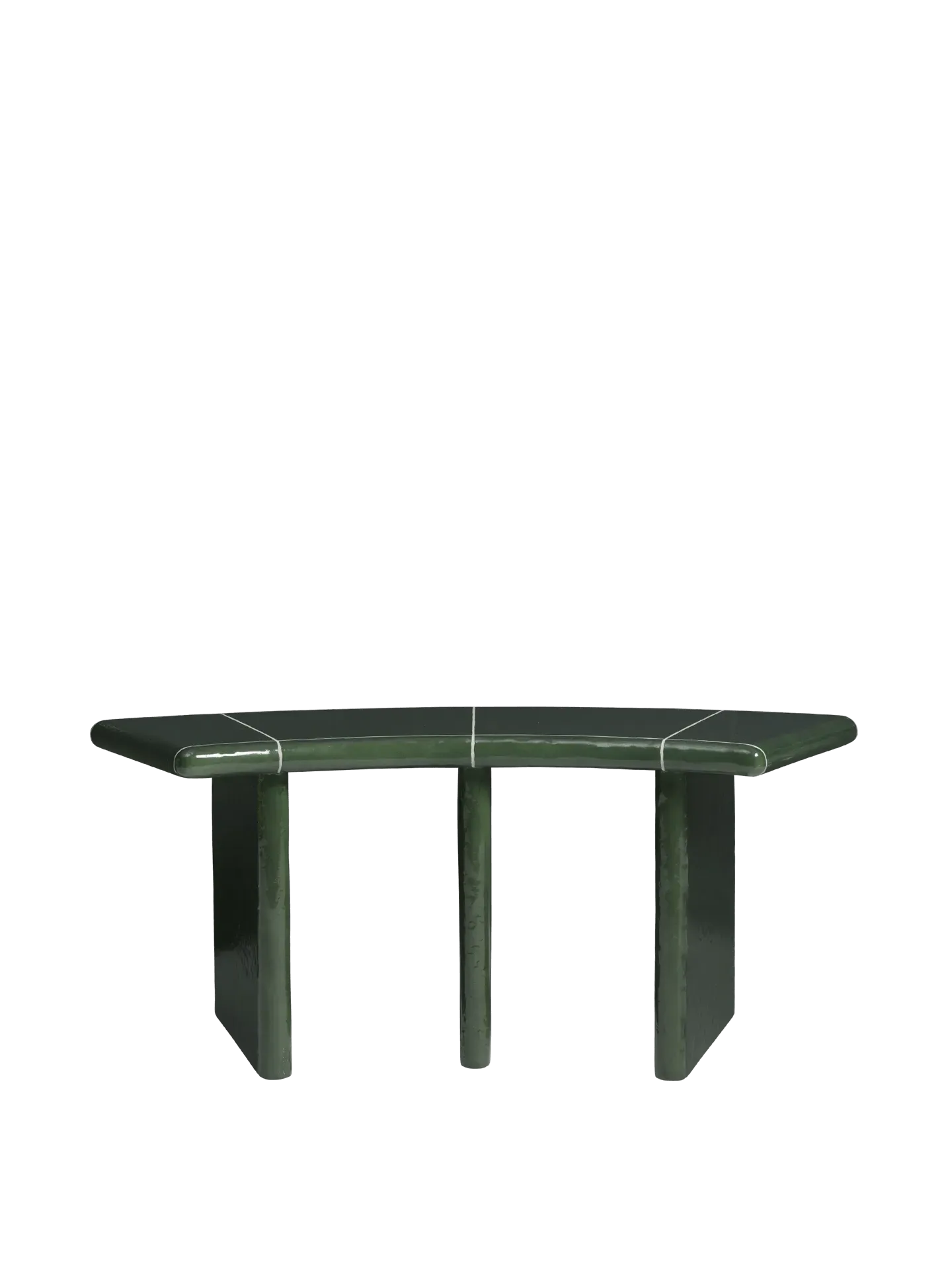 Deya Curved Bench - Dark Green, Fibre Concrete product