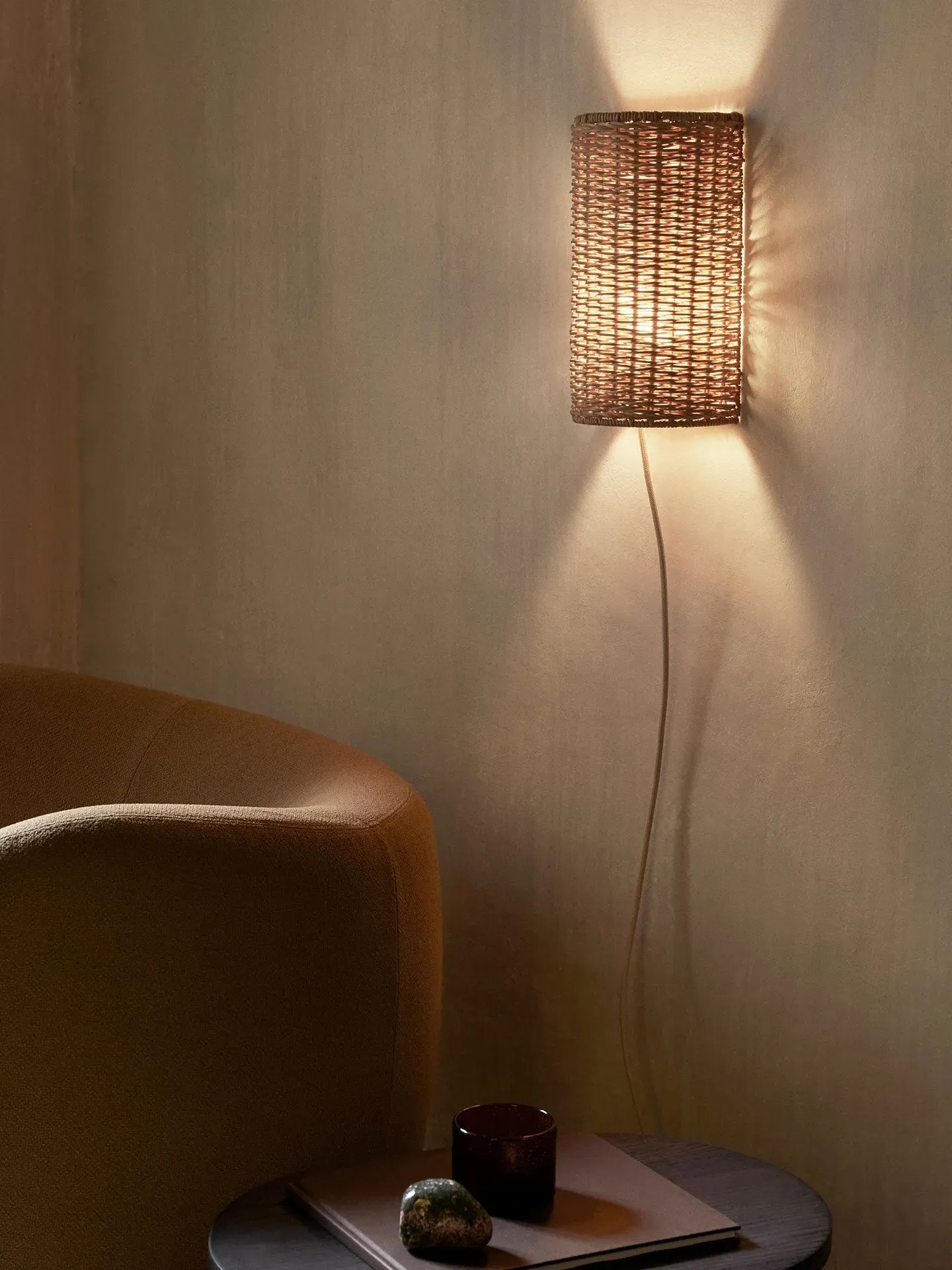 Dou Wall Lampshade - Natural, Rattan alternate view