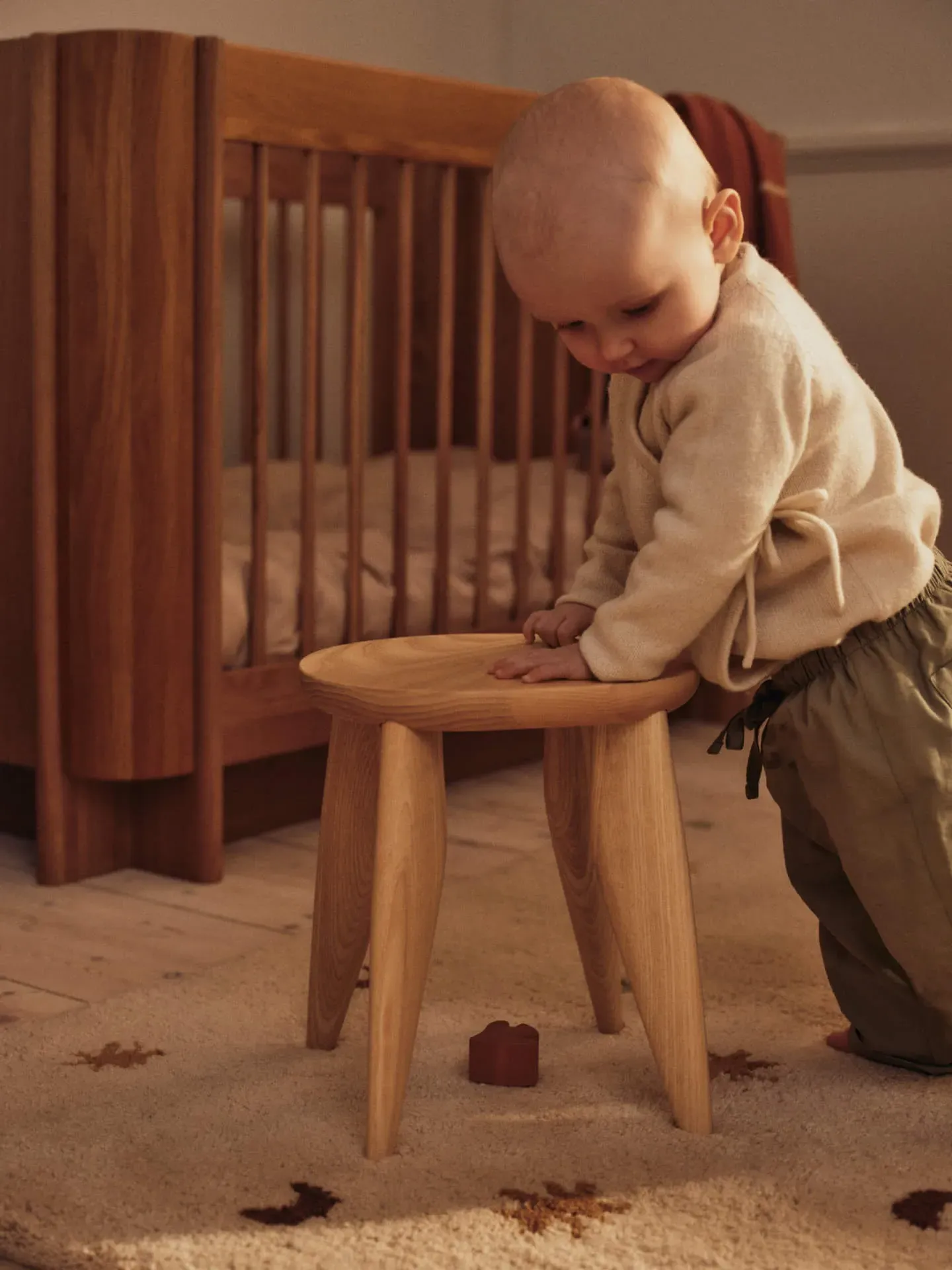 Feve Kids Stool - Natural, Ash Wood alternate view