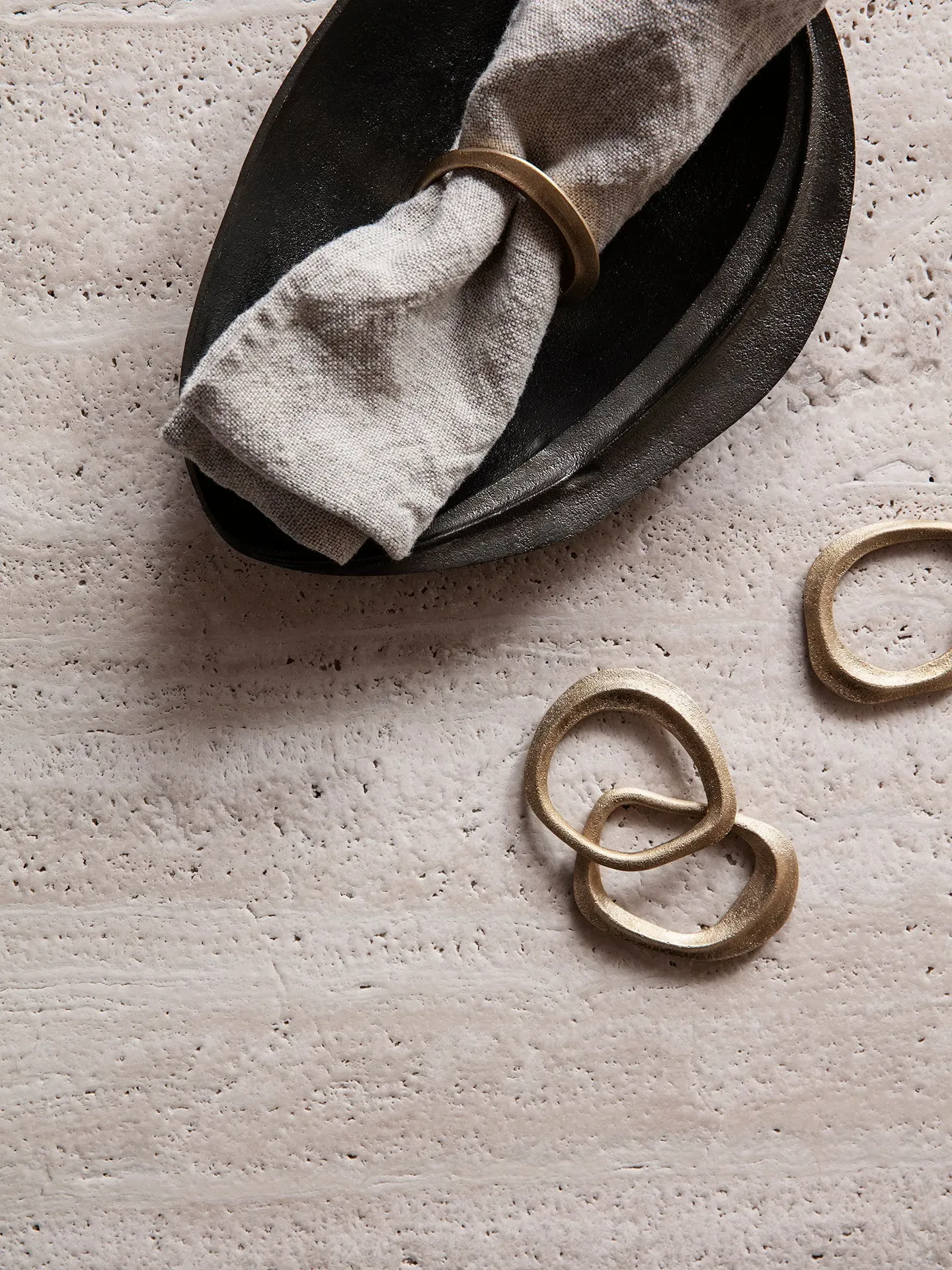 Flow Napkin Rings Set of 4 - Brass alternate view