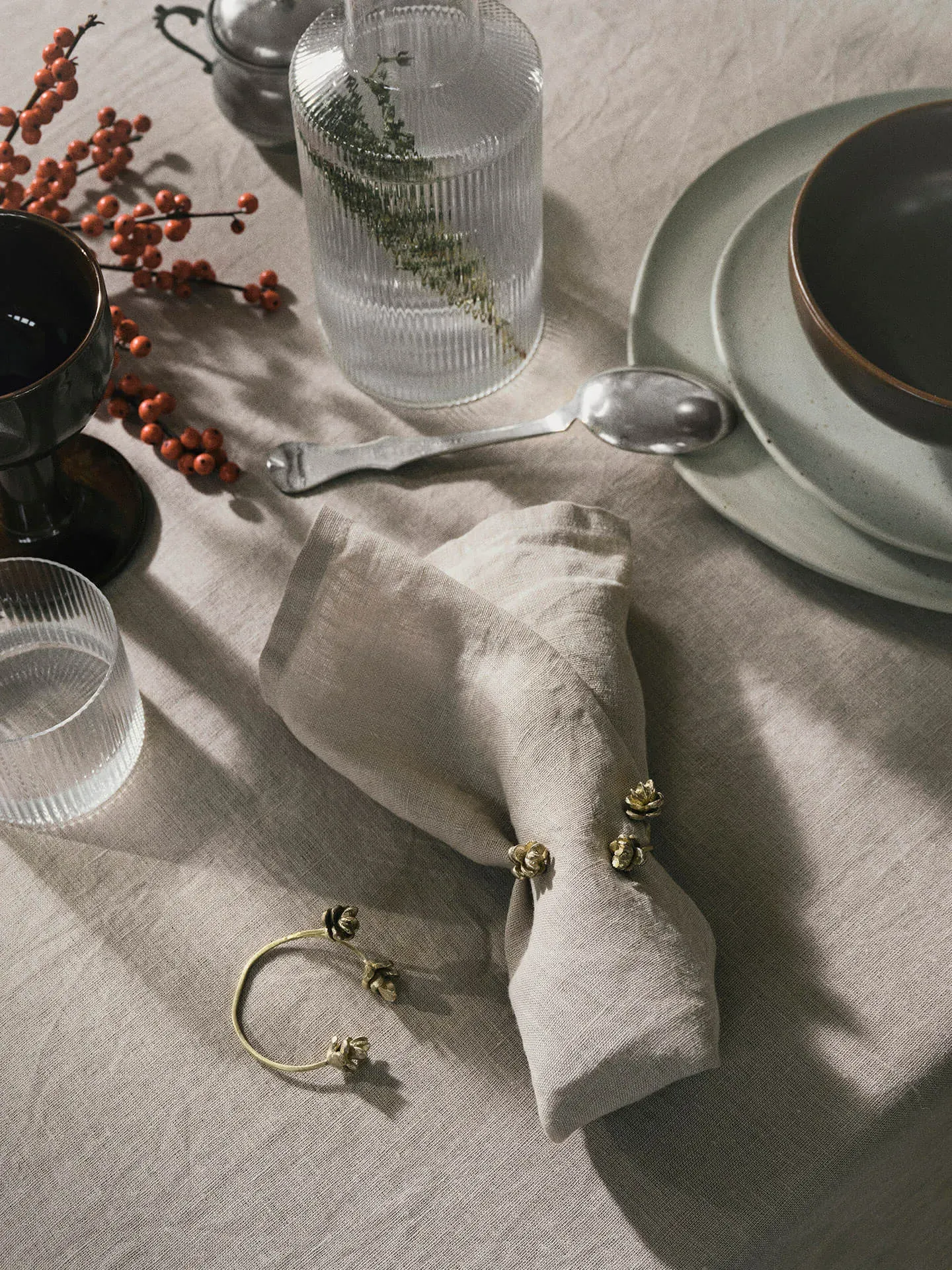 Forest Napkin Rings Set of 4 - Brass alternate view