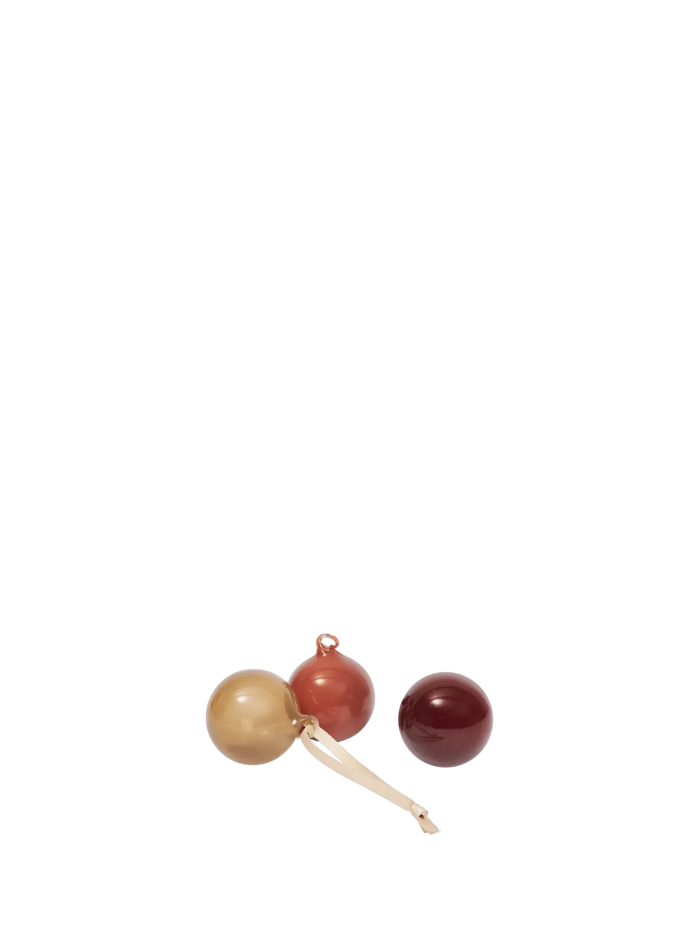Glass Baubles Small Set of 3 - Roseate Opaque product