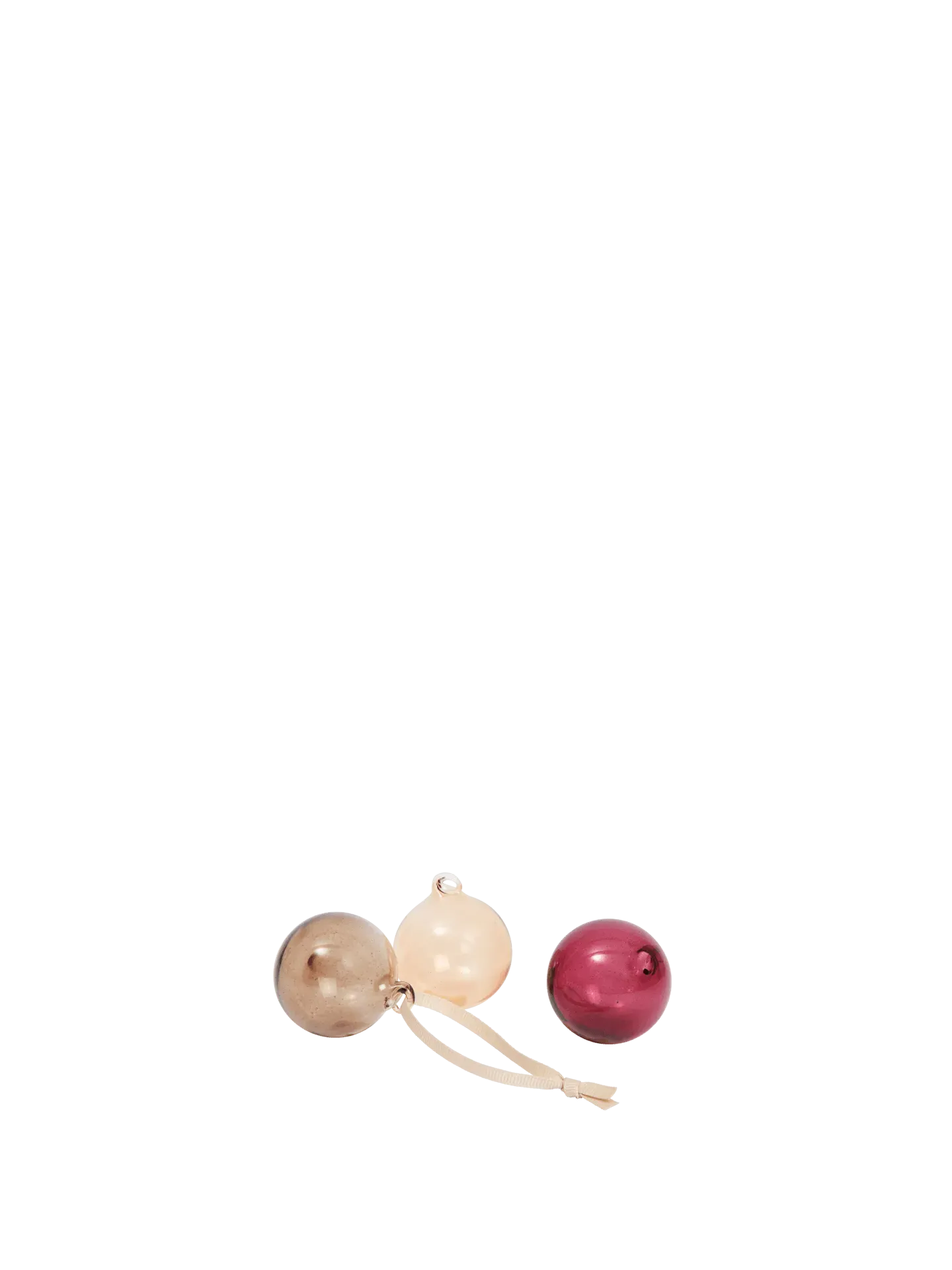 Glass Baubles Small Set of 3 - Roseate Translucent product