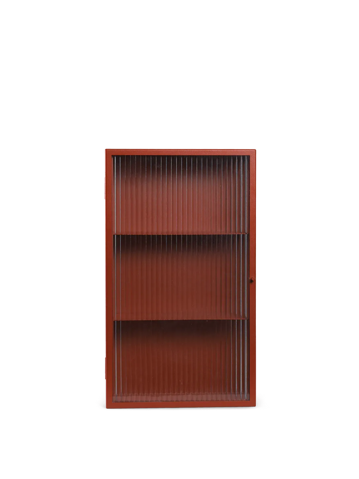 Haze Wall Cabinet with Reeded Glass - Oxide Red, Steel product