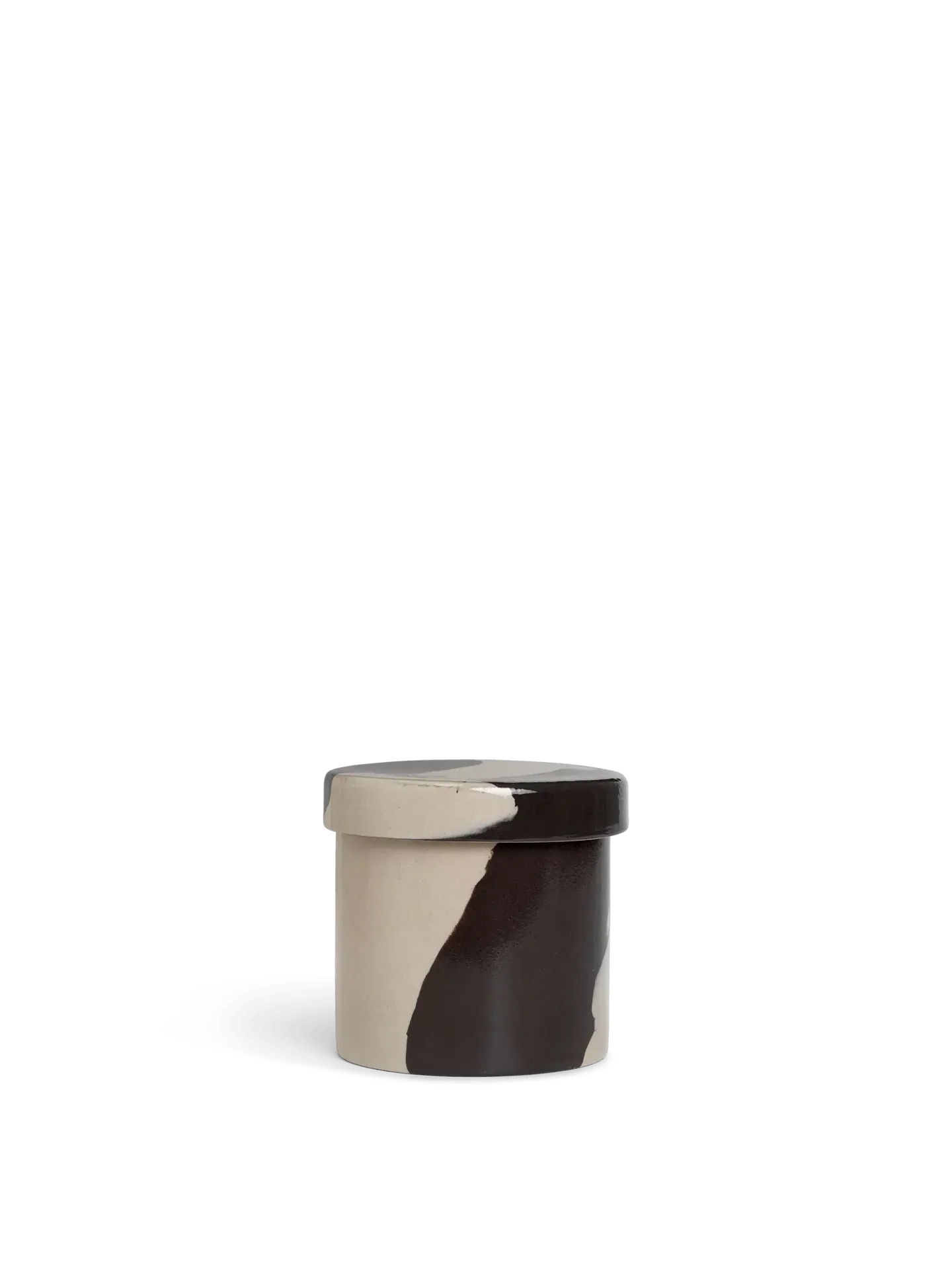 Inlay Stoneware Container - Sand/Brown product