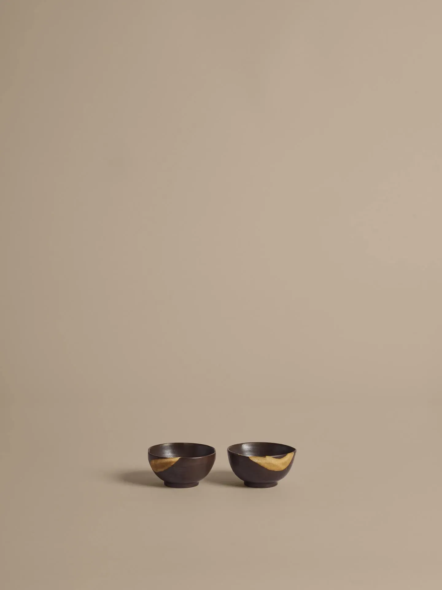 Koyo Set of 2 Bowls Ø8.5 - Dark Brown/Buff alternate view