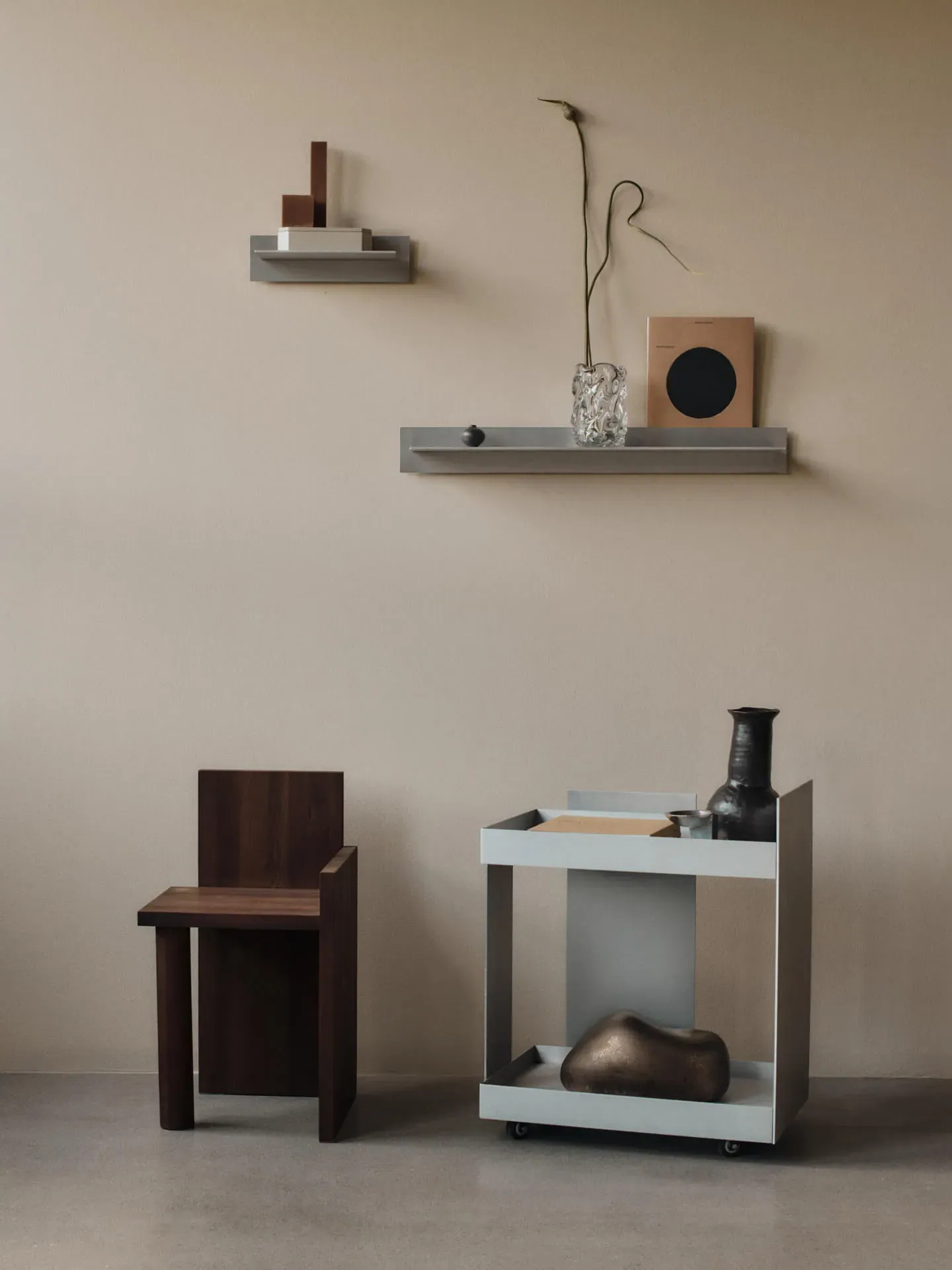 Lager Small Single Wall Shelf - Aluminium alternate view
