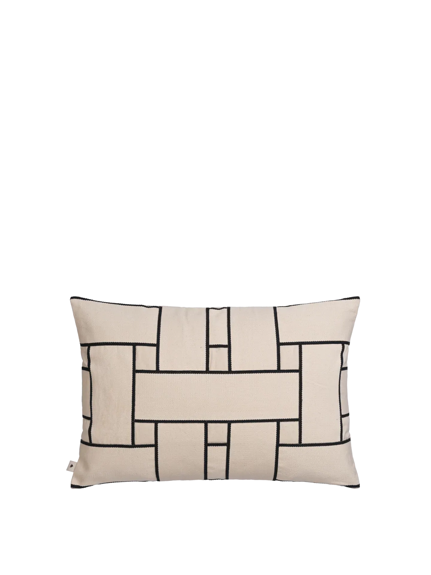 Lattice Offset Rectangular Cushion Cover - Off-White, Organic Cotton product