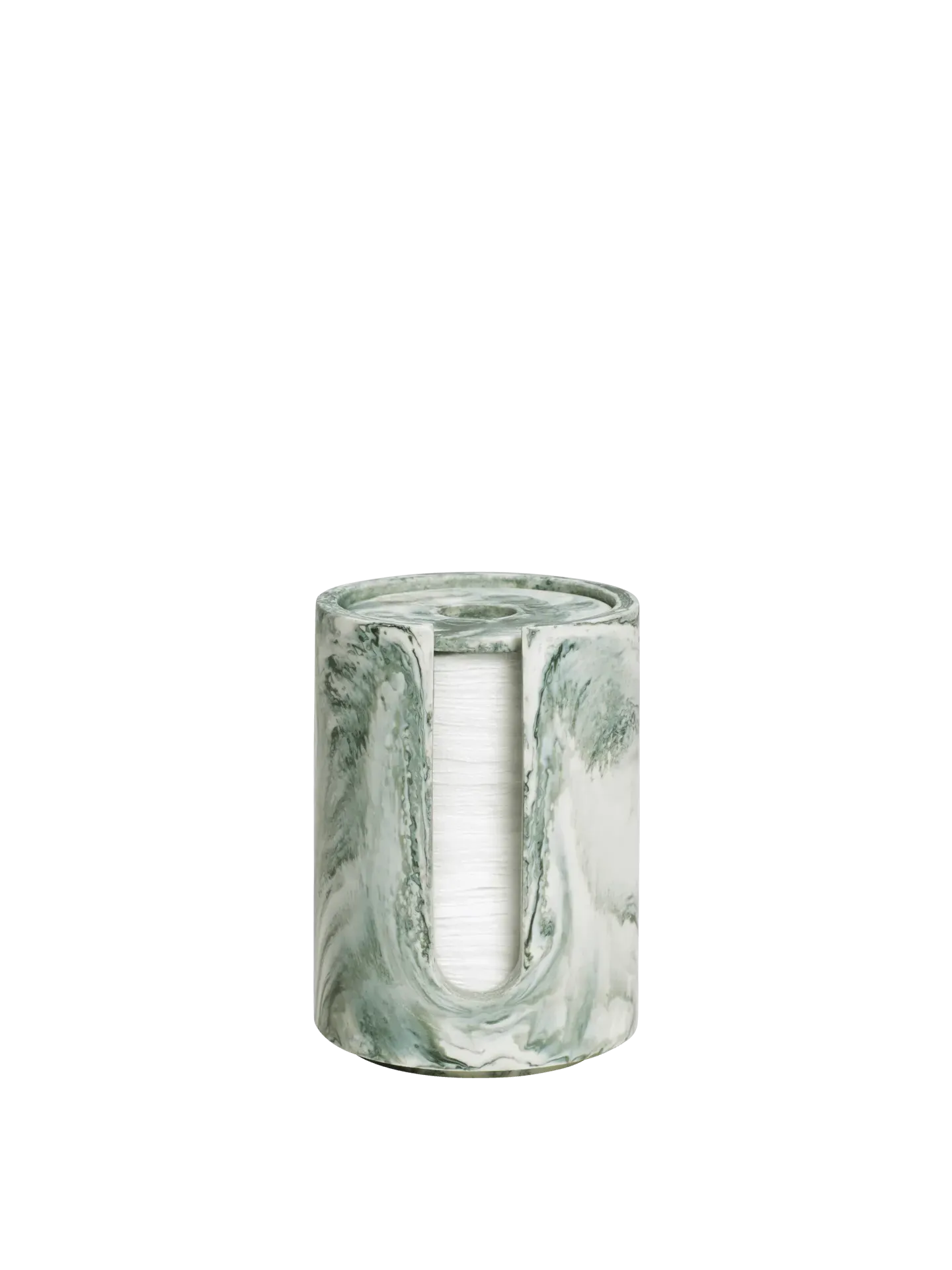 Mist Round Cotton Pad Holder - Emerald Off-White, Marbled Resin product
