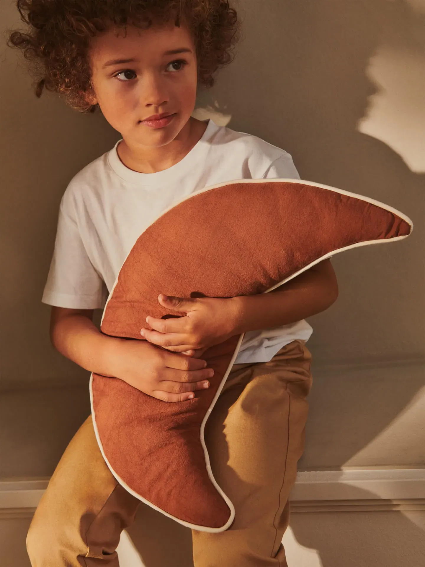 Moon Cushion - Brown Clay, Organic Cotton alternate view