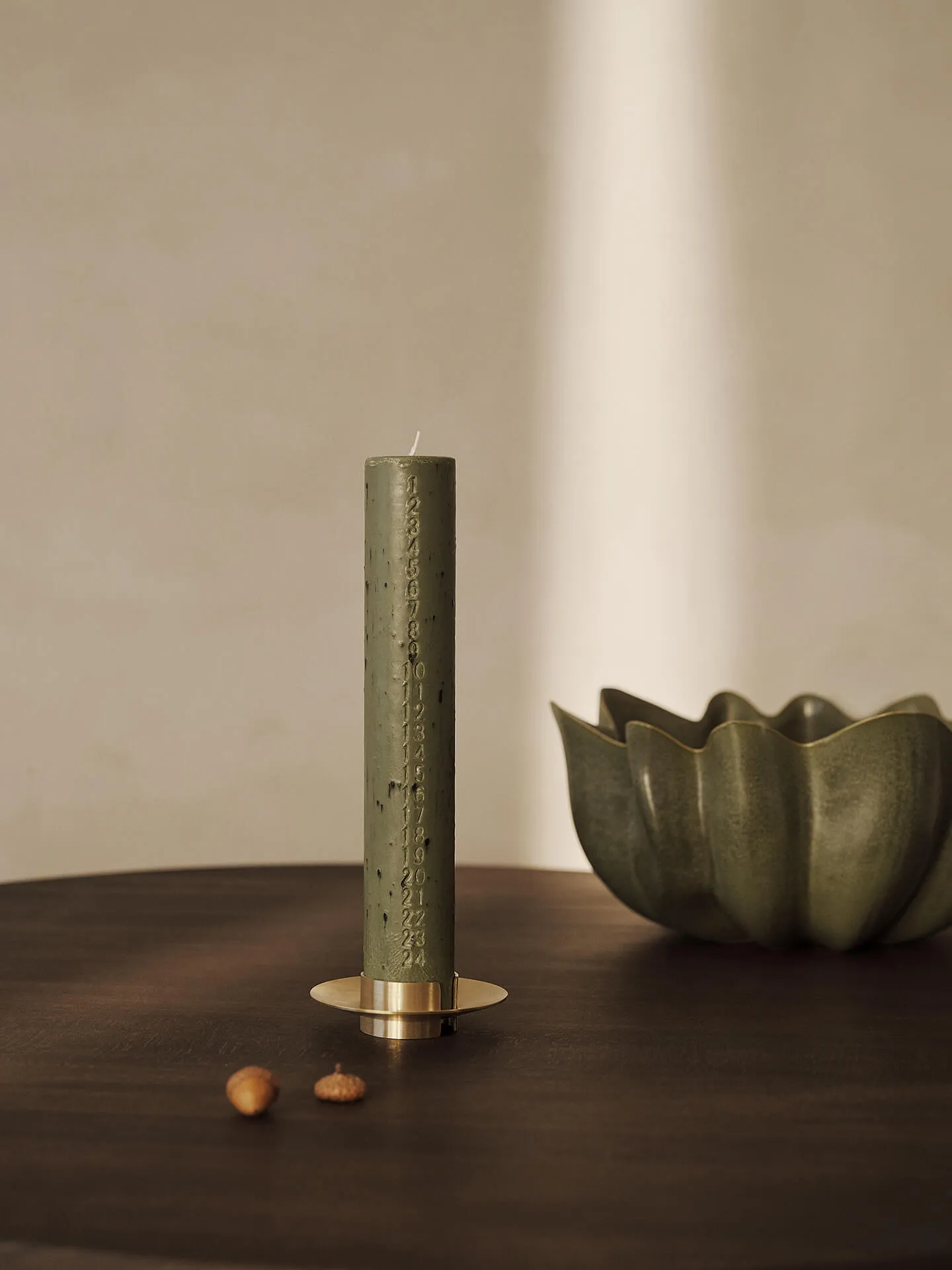 Mura Advent Candle - Artichoke Green, Stearin alternate view