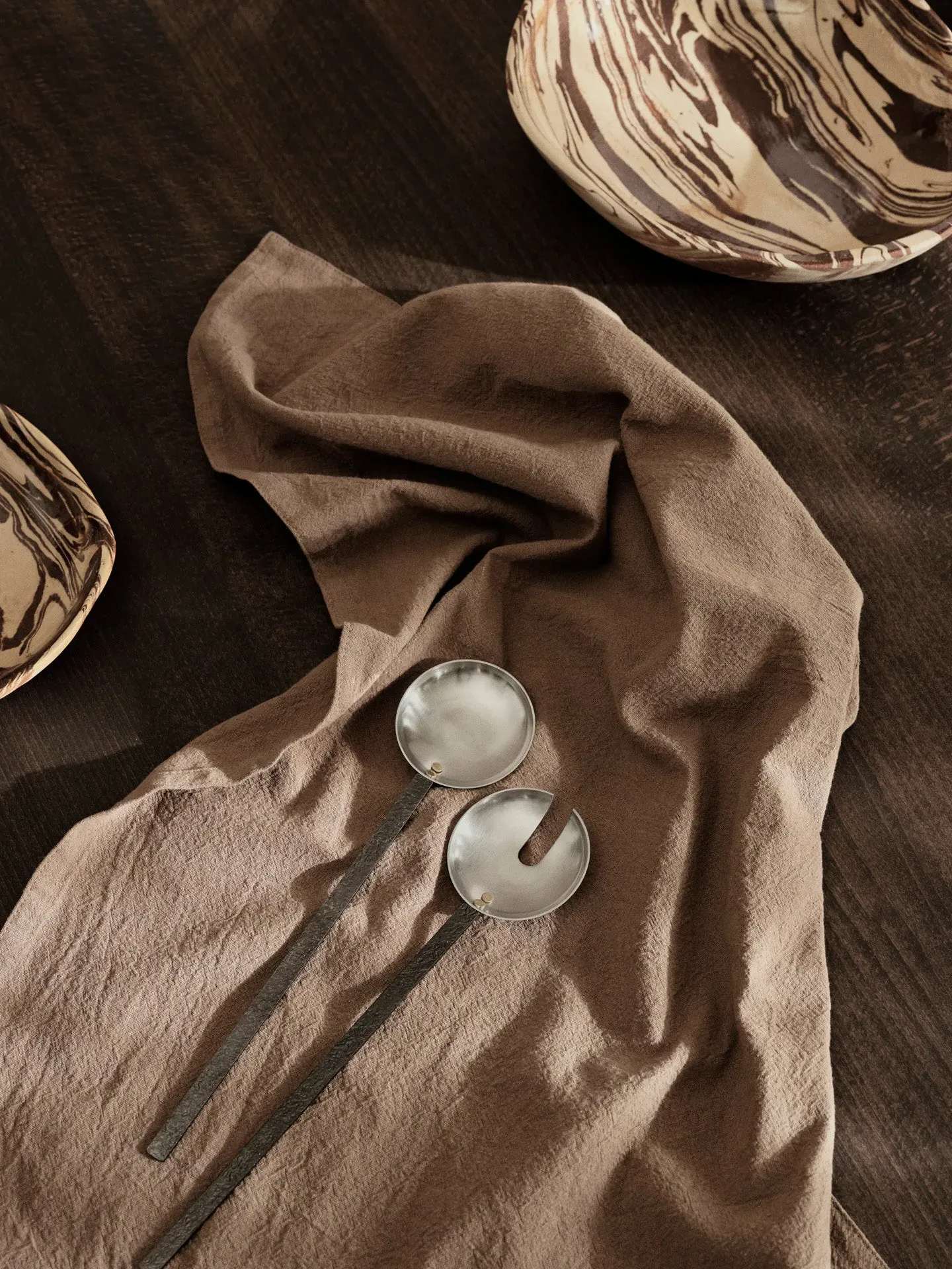 Obra Salad Servers - Brushed Stainless Steel alternate view