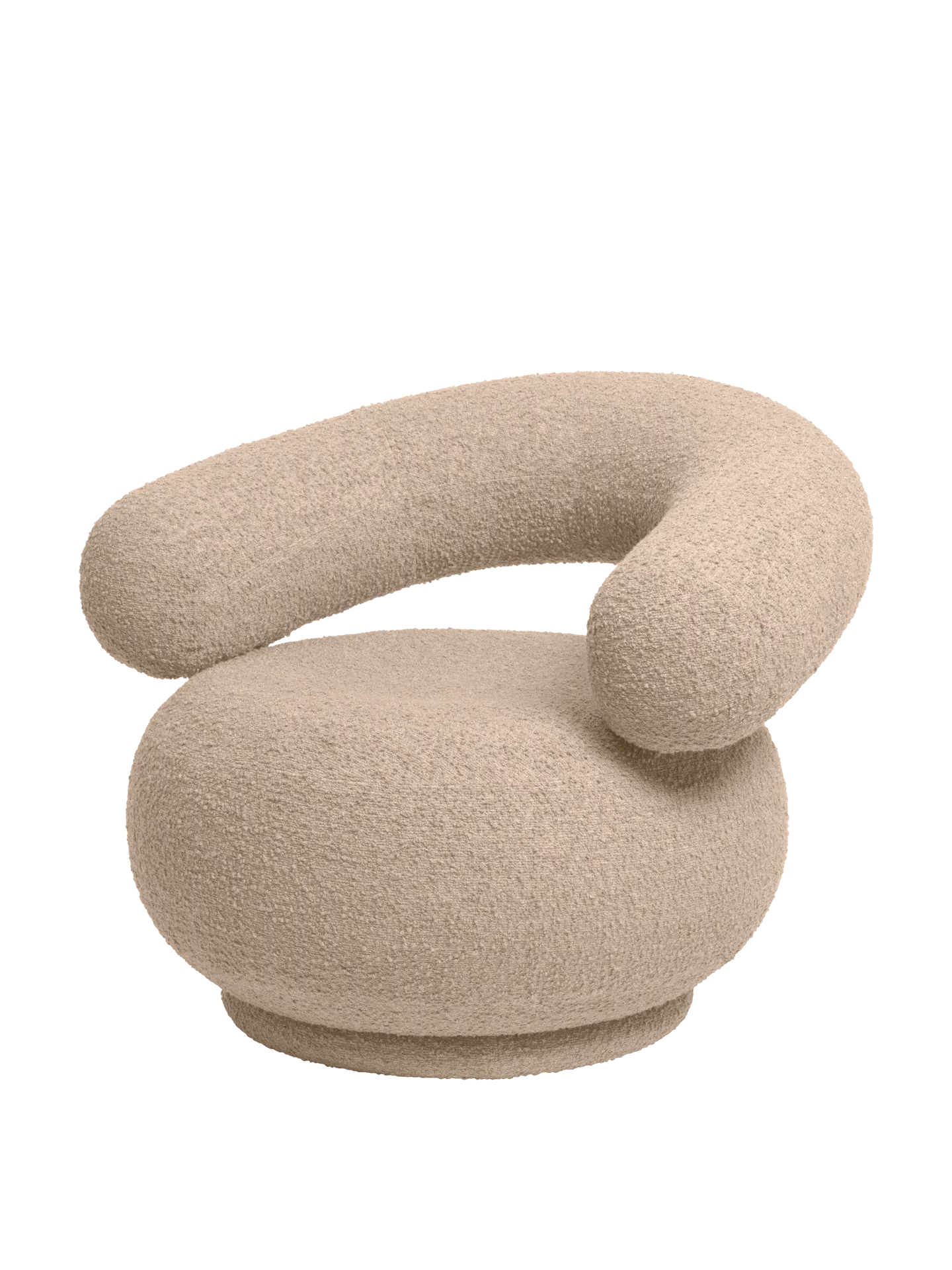 Orbo Swivel Lounge Chair - Natural, Bouclé alternate view