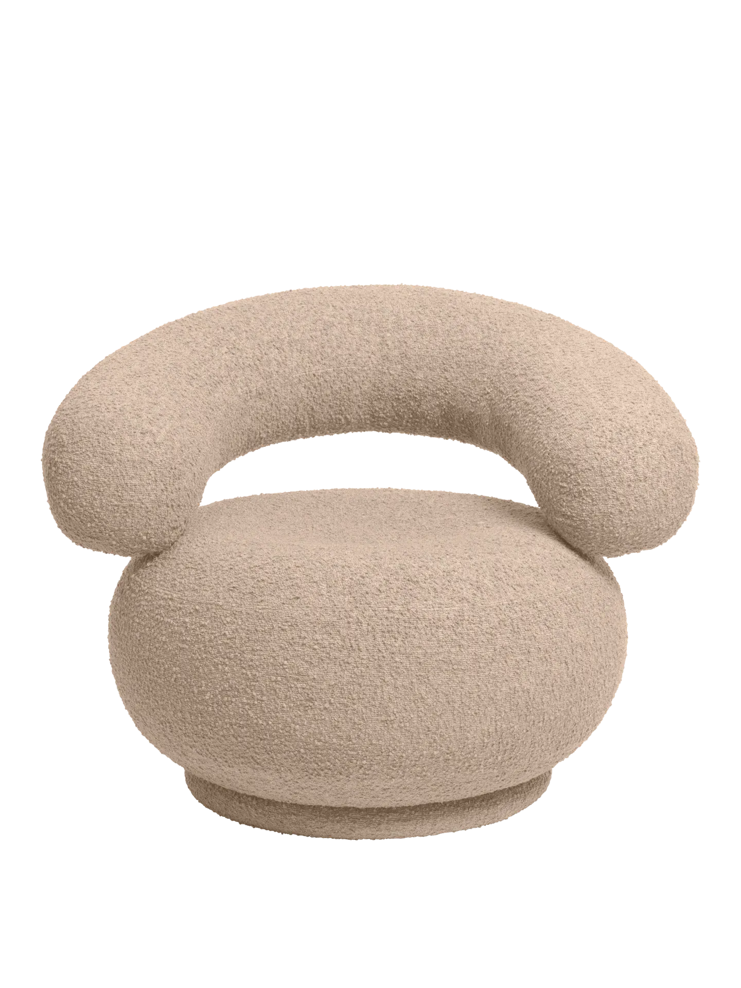 Orbo Swivel Lounge Chair - Natural, Bouclé product