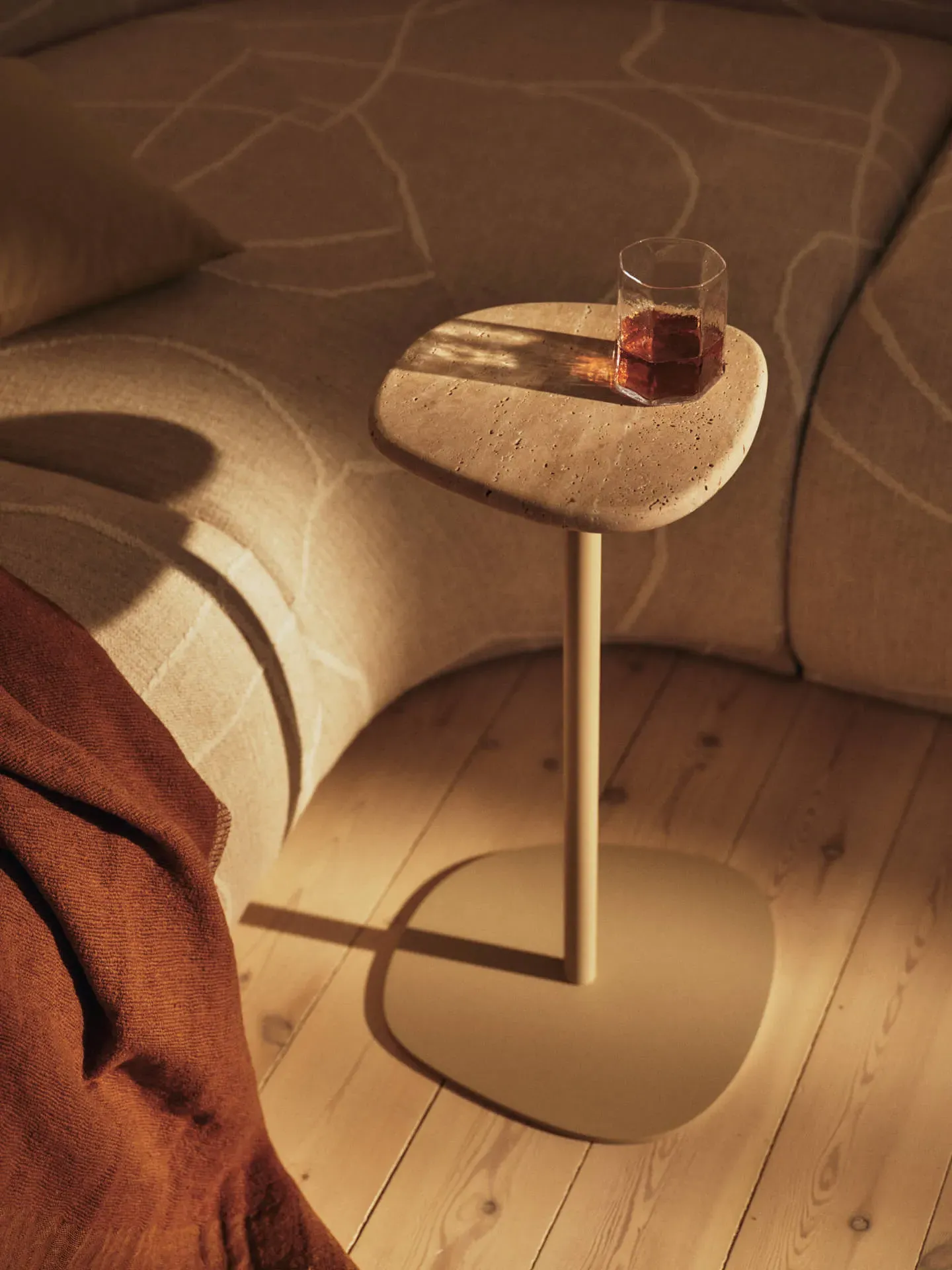 Plyo Accent Table - Light Cashmere, Travertine alternate view
