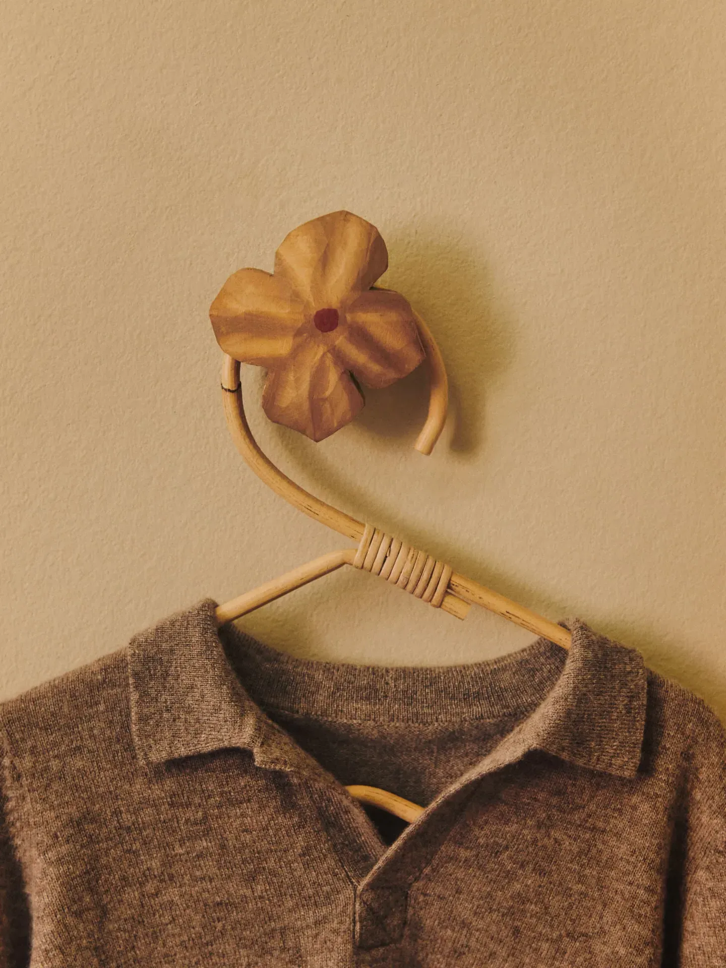 Poesie Hand-Carved Wall Hook - Rose, Aspen Wood alternate view