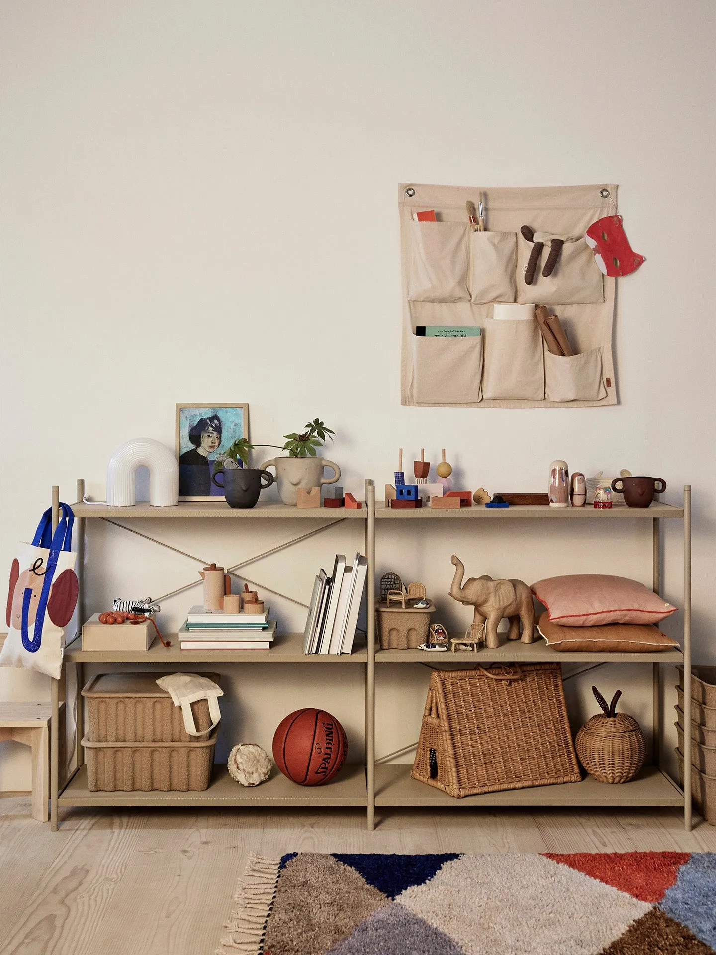 Punctual Cross Modular Shelving Stabiliser - Cashmere, Powder-Coated Metal alternate view