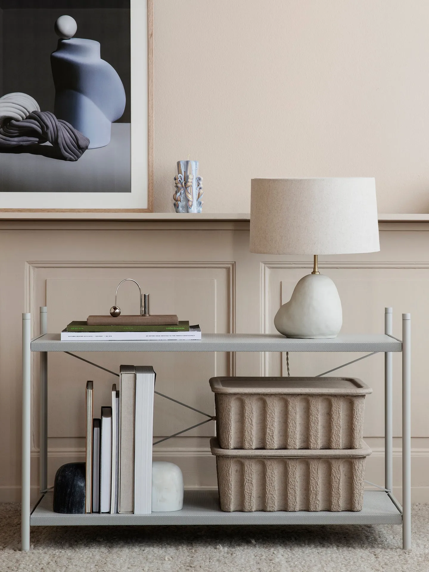 Punctual Cross Modular Shelving Unit - Light Grey, Powder-Coated Metal alternate view