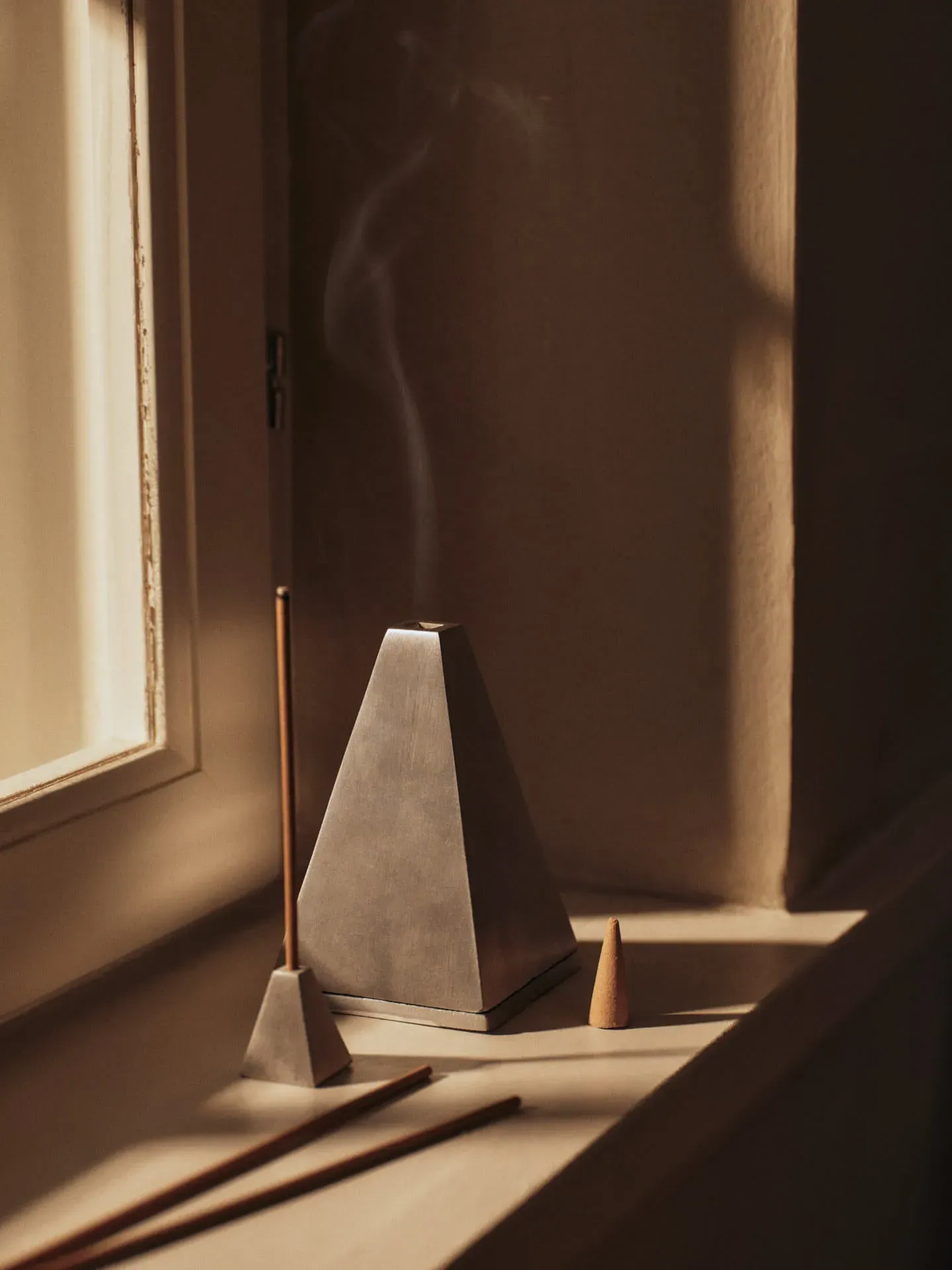 Pyra Incense Stick Holder - Brushed Aluminium alternate view