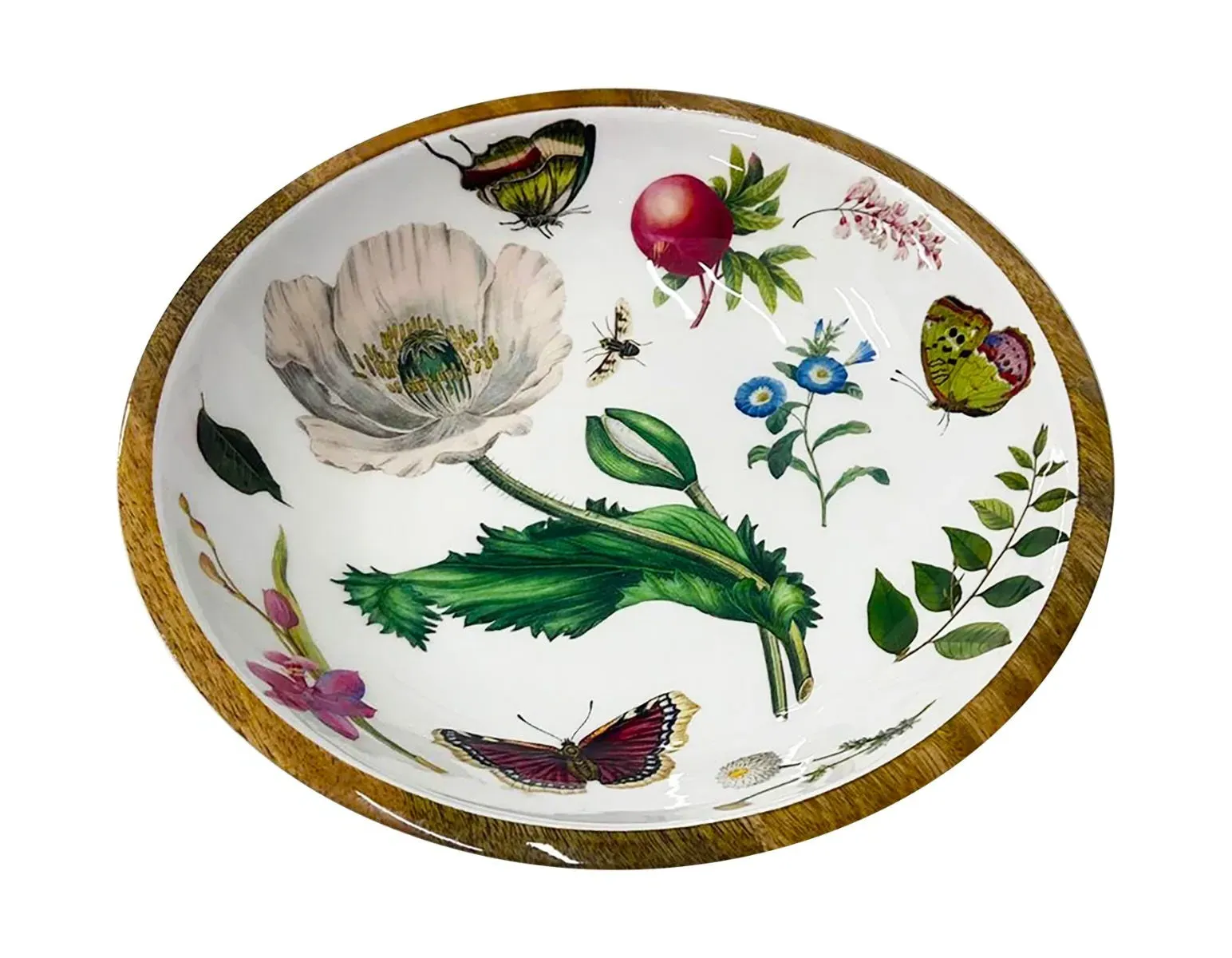 English Country Garden Salad Bowl - White, Mango Wood by Fortnum & Mason, alternate view