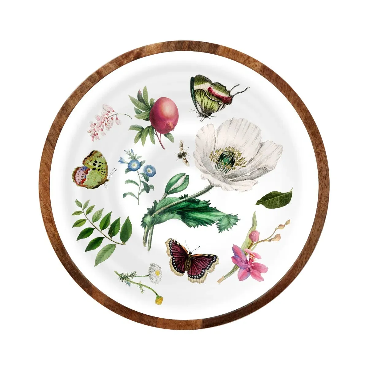 English Country Garden Salad Bowl - White, Mango Wood by Fortnum & Mason