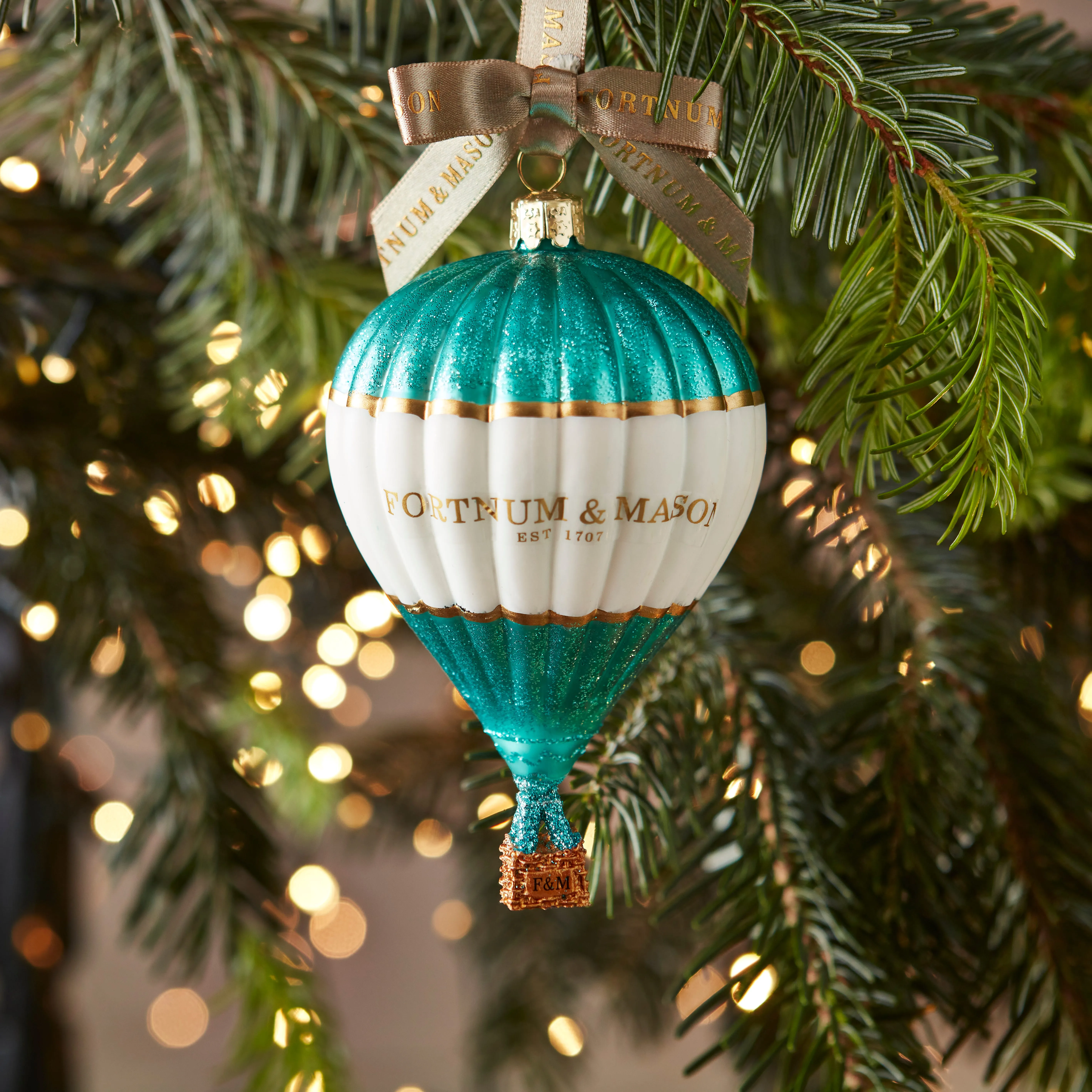 Balloon Christmas Tree Decoration - Eau de Nil by Fortnum & Mason