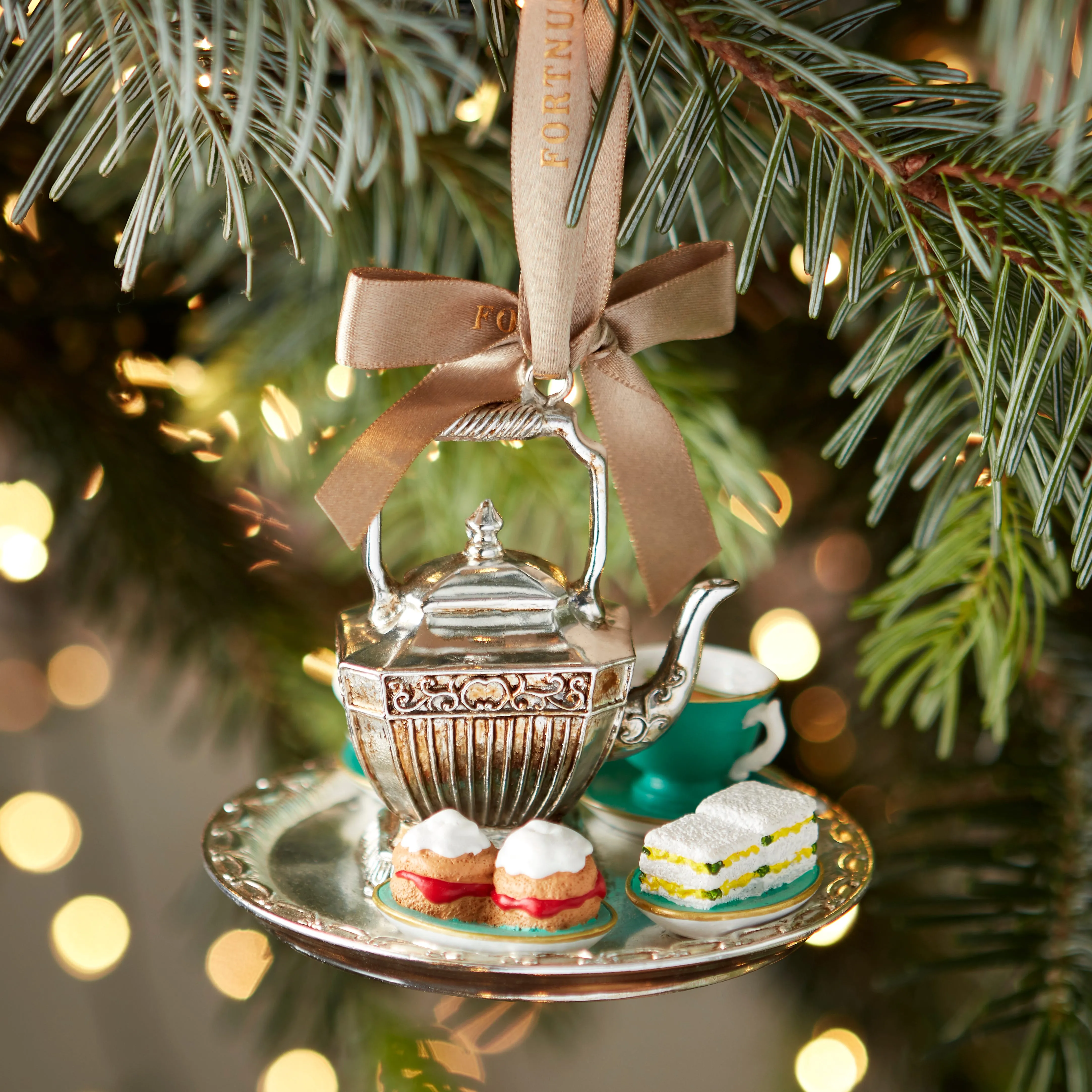 Camellia Afternoon Tea Tray Christmas Decoration alternate view