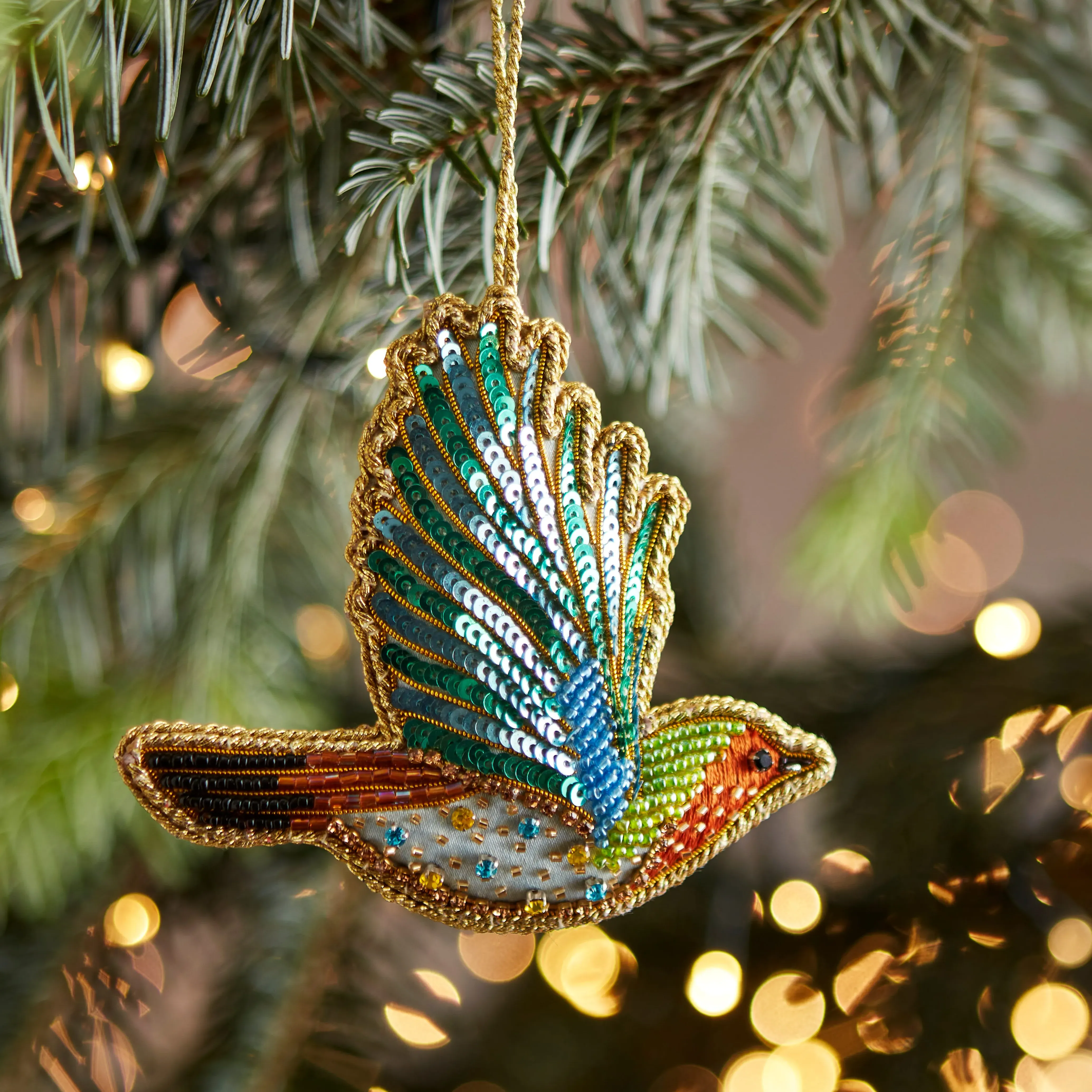 Crystal Bird Embroidered Decoration by Fortnum & Mason