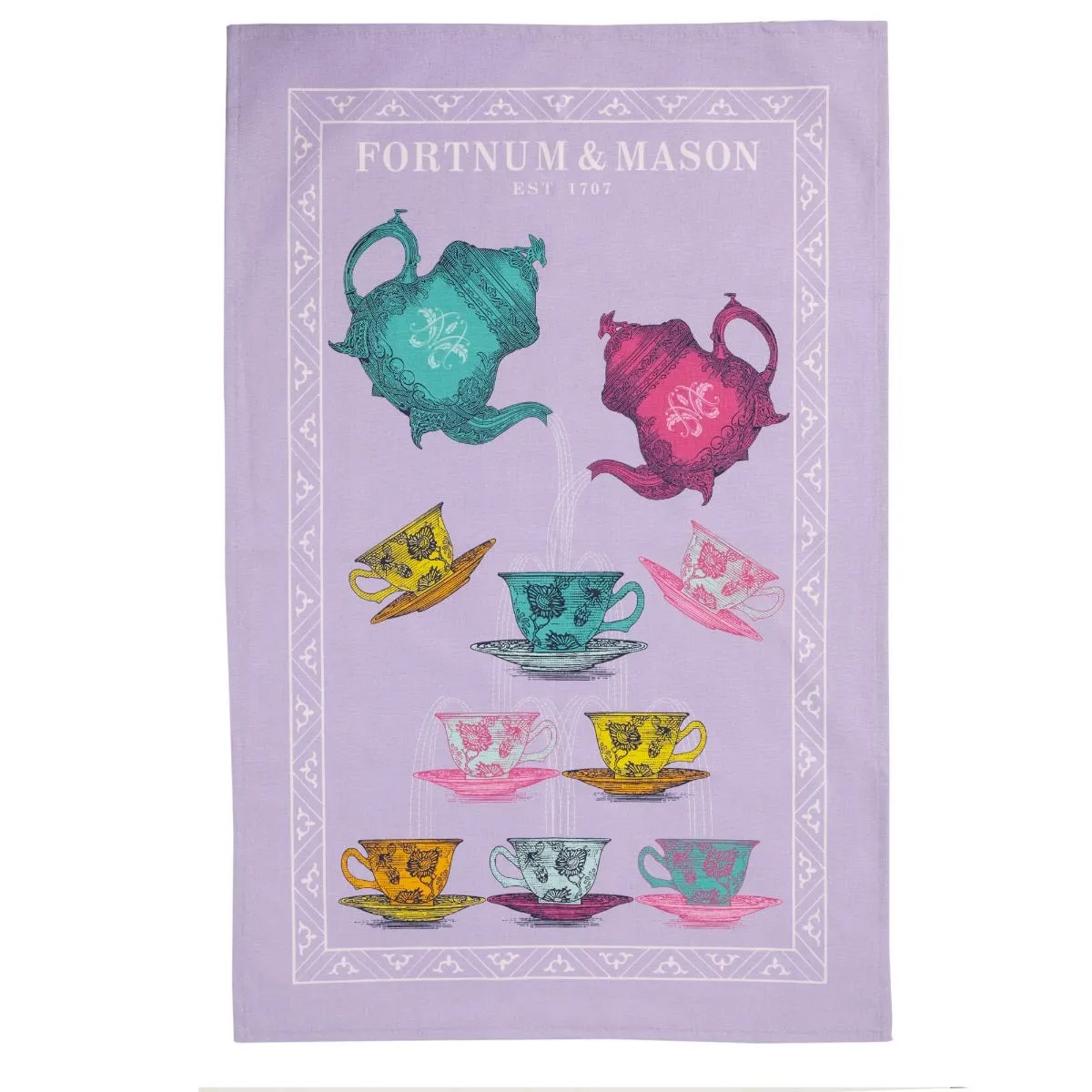 Fortnum & Mason Teapots & Teacups Tea Towel - Lavender, Cotton product