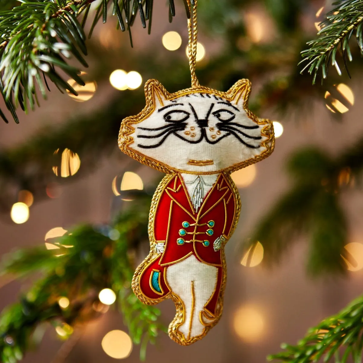 Fortnum's Cat Embroidered Decoration product