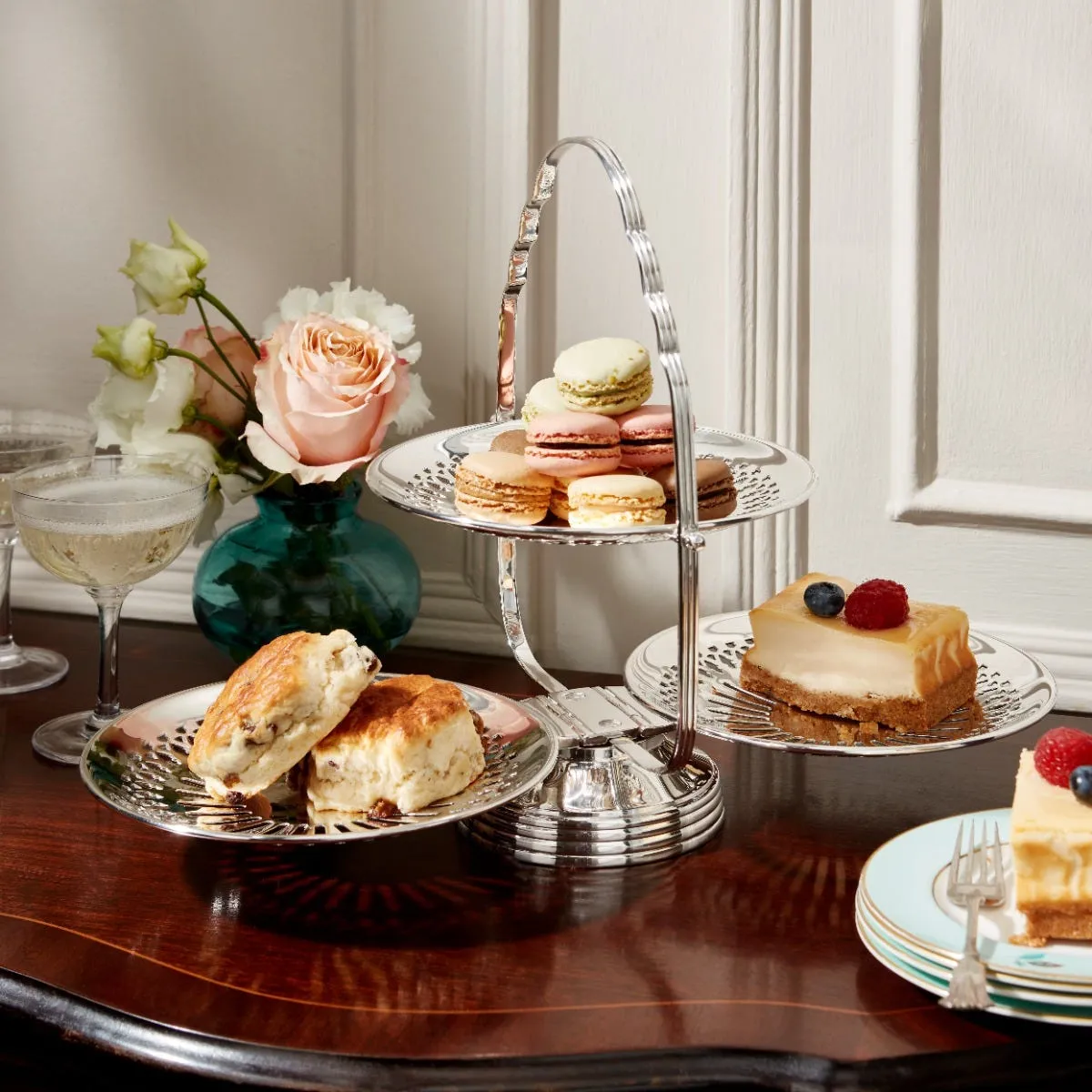 Fortnum's Silver-Plated Foldable 3-Tier Cake Stand - Silver product