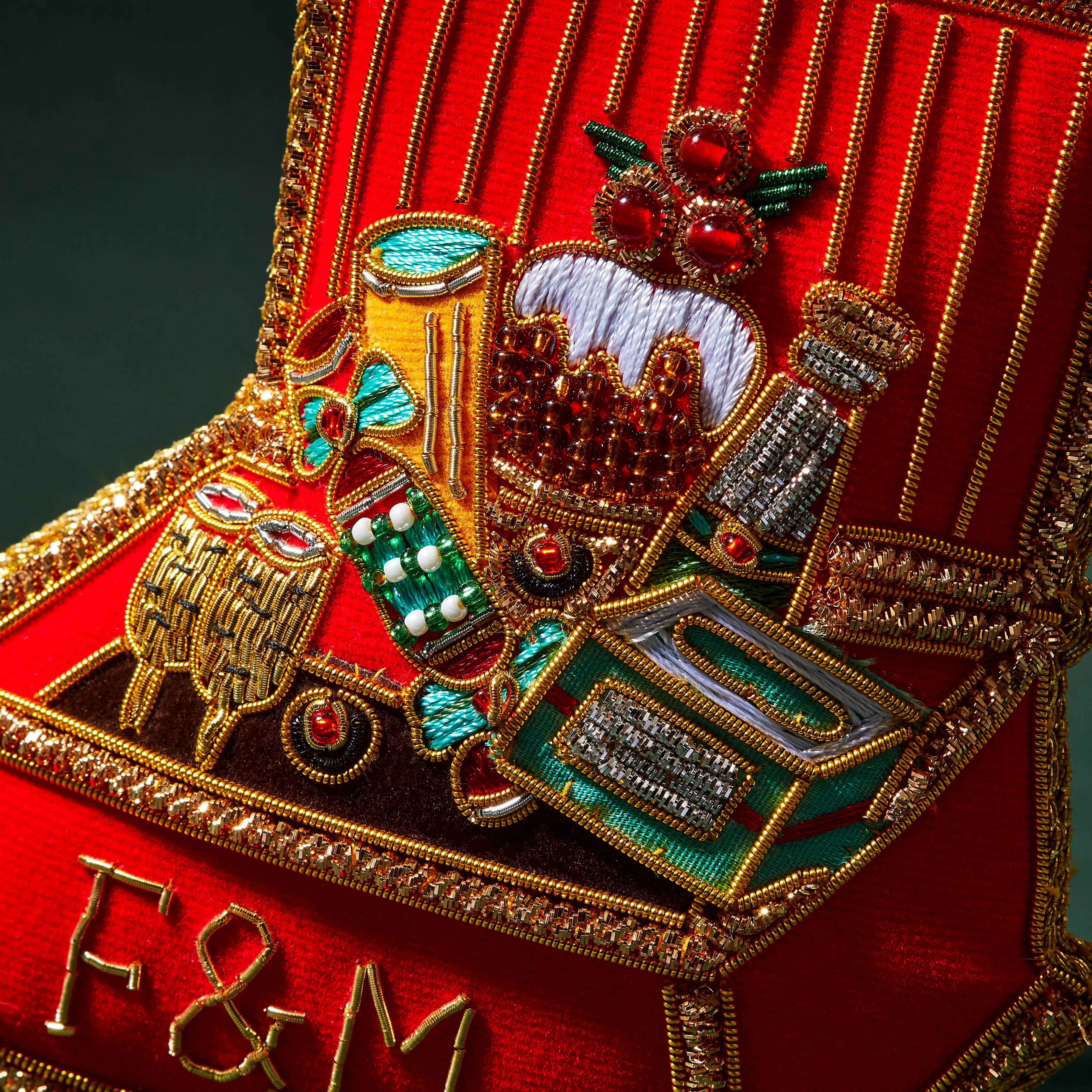 Hamper Embroidered Christmas Tree Decoration - Velvet by Fortnum & Mason, image 2