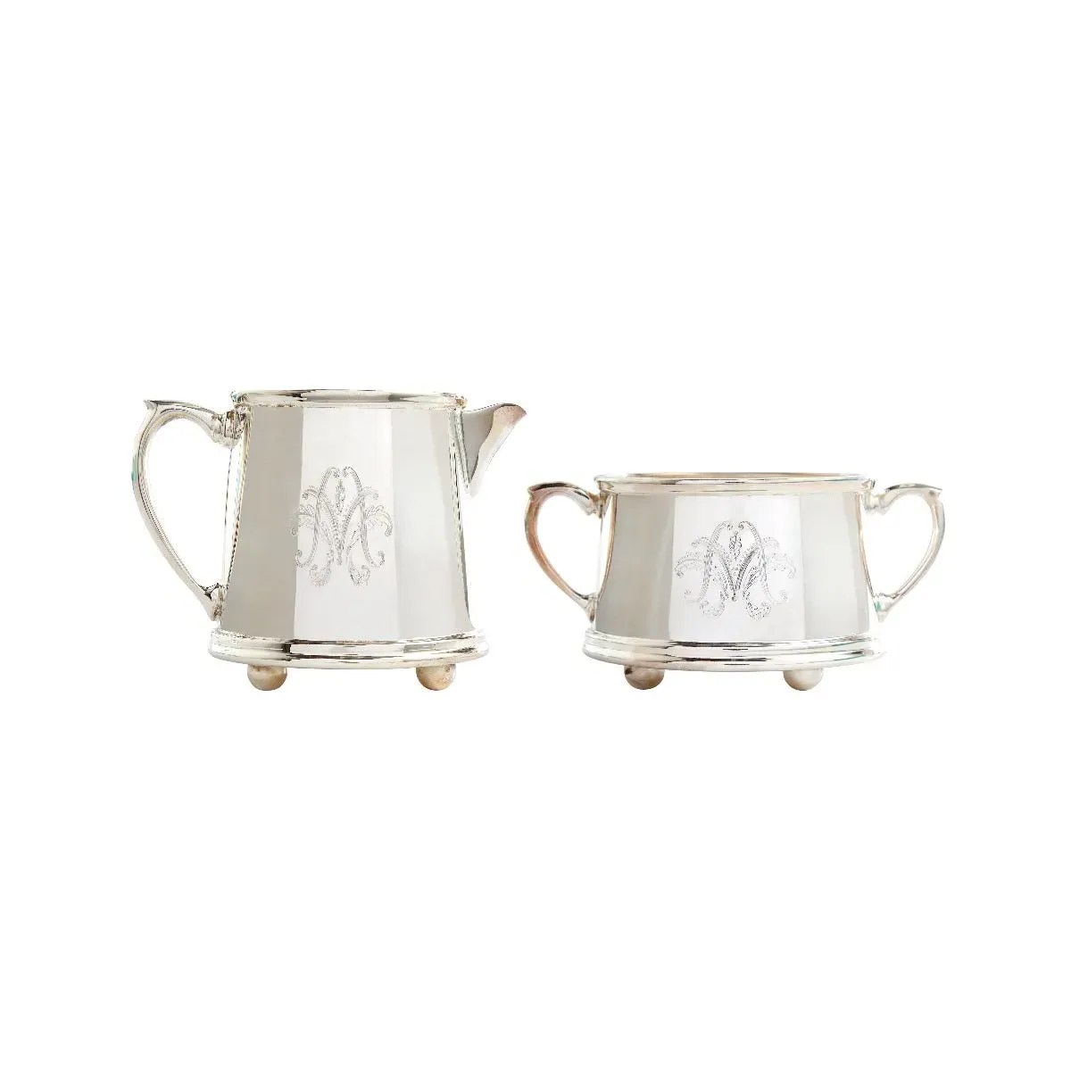 Monogram Milk Jug & Sugar Bowl Set - Silver-Plated product