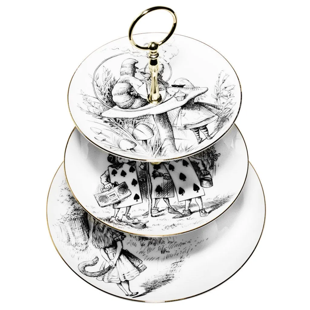 Rory Dobner Alice In Wonderland Three Tier Cake Stand - Fine Bone China product