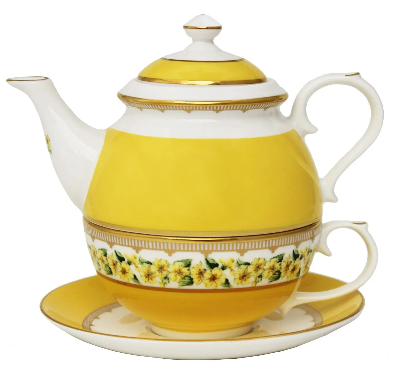 Shell Garden Primulas Tea for One Set - Fine Bone China product