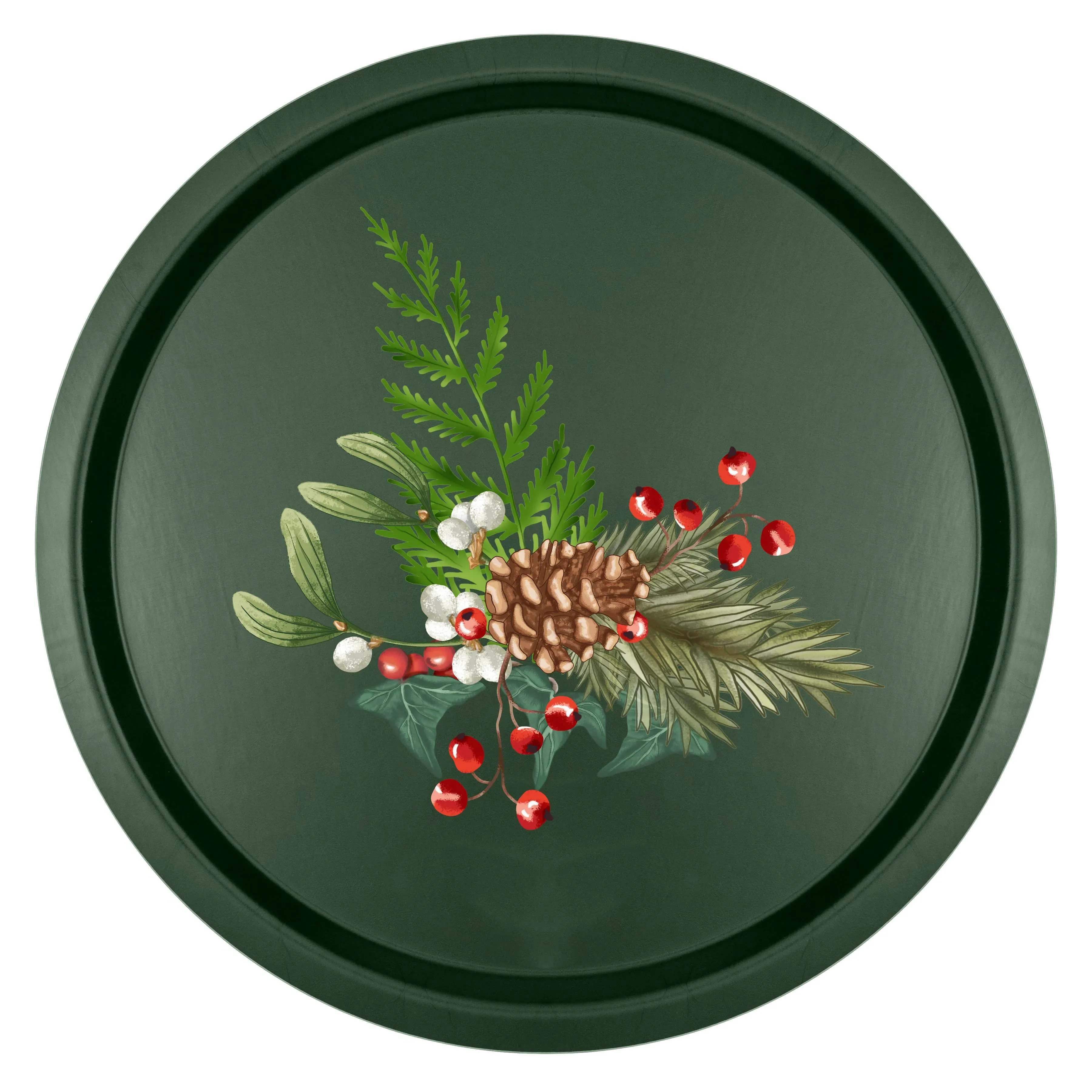 Woodland Wildlife Foliage Round Tray - Birchwood product