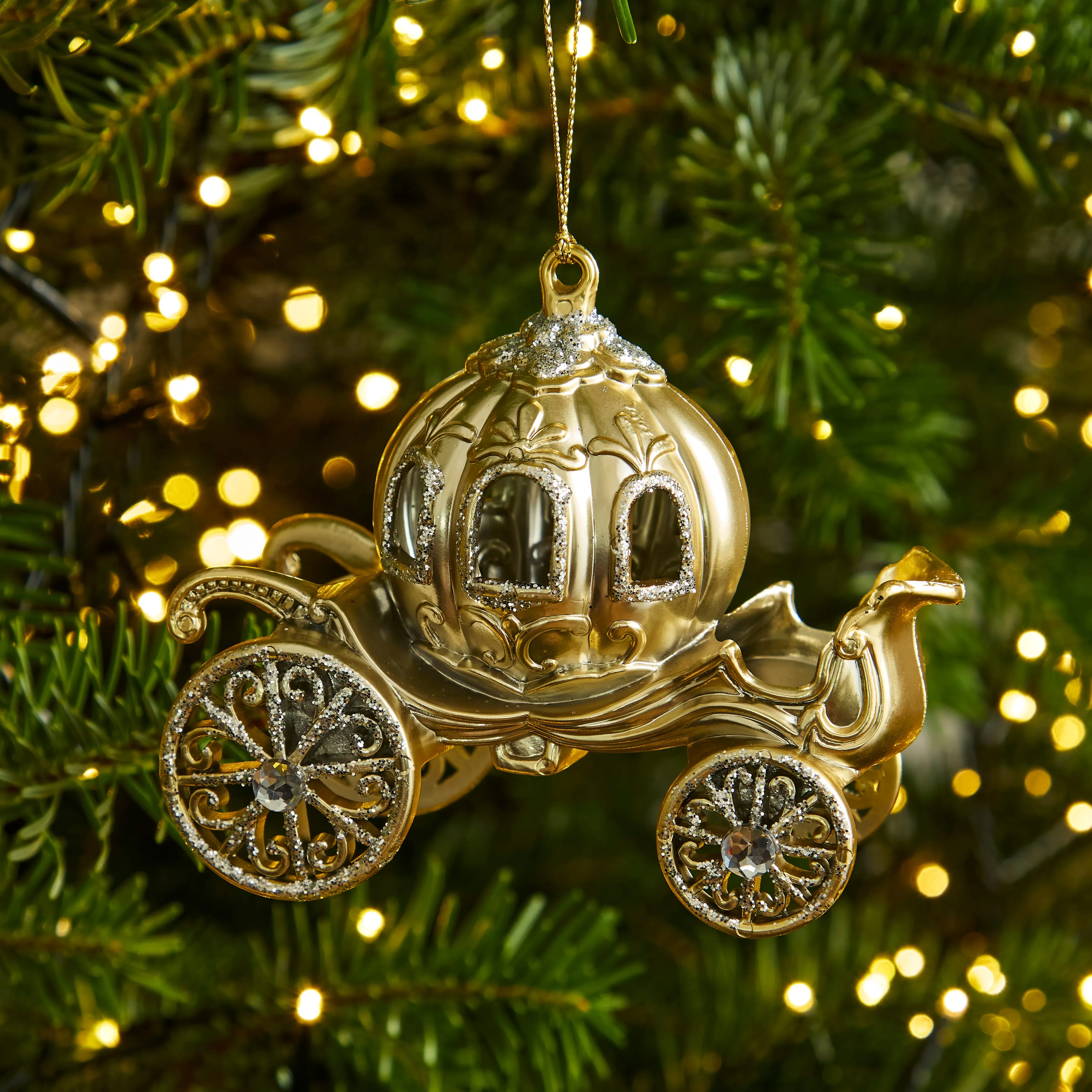 Carriage Christmas Tree Decoration - Gold product