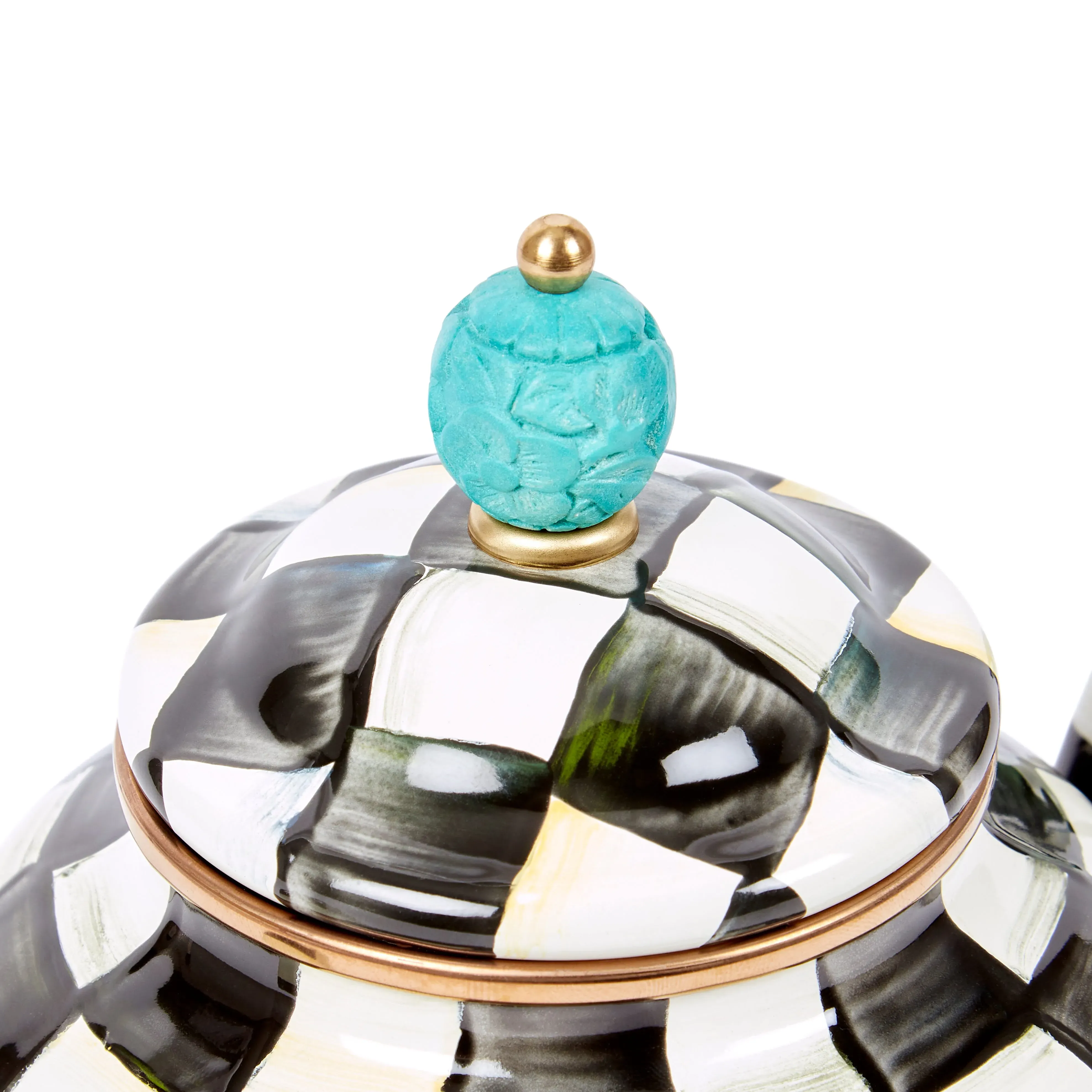Courtly Check Enamel 4 Cup Teapot - Eau de Nil product