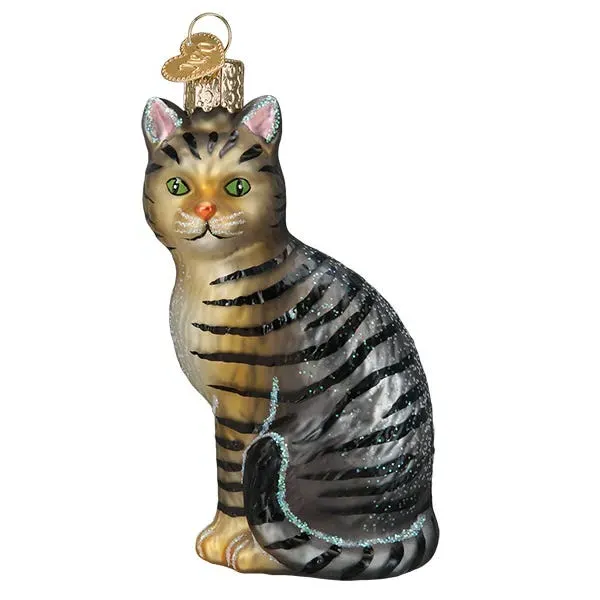 Old World Christmas Tabby Cat Glass Decoration product