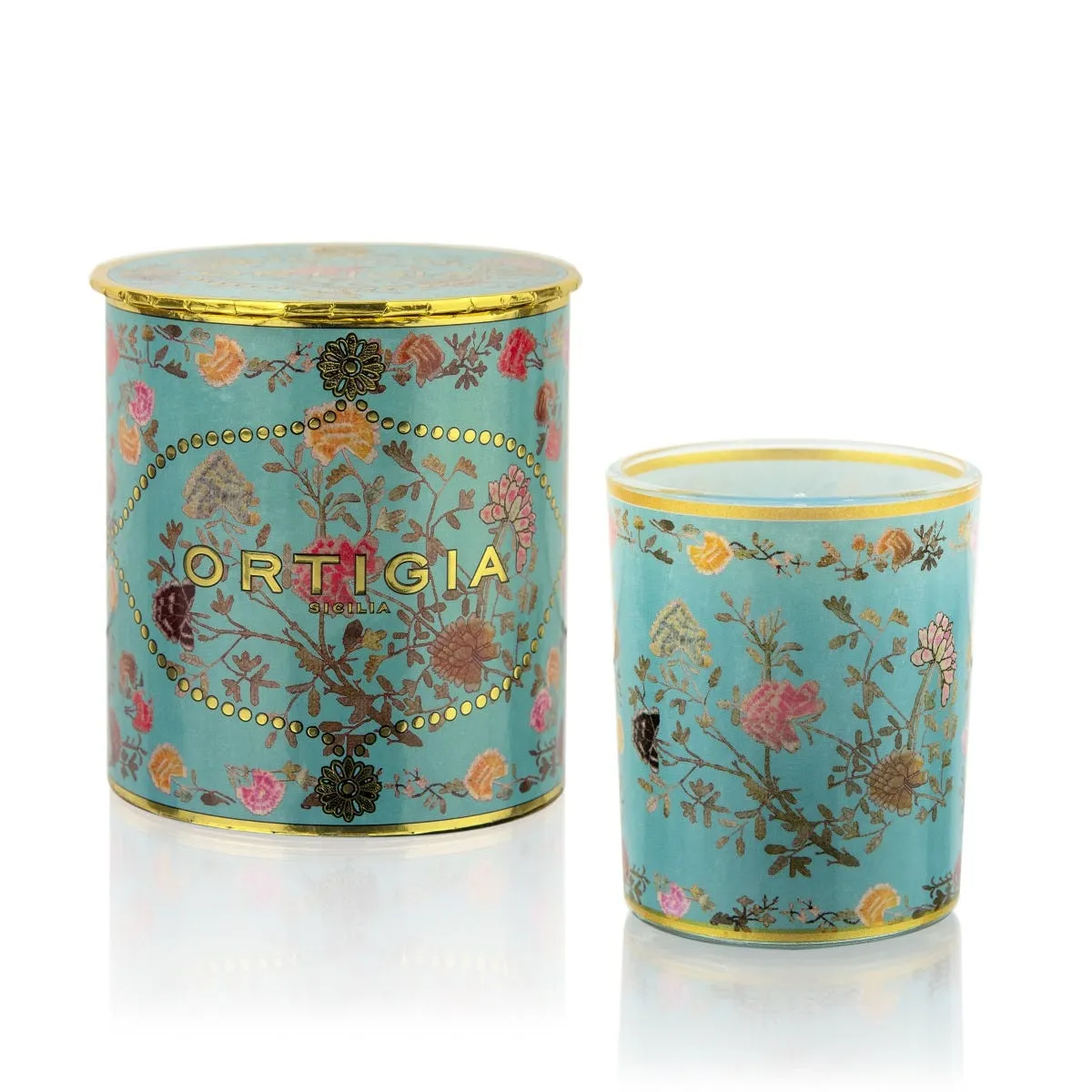 Florio Decorated Candle 150g - Pale Blue, Wax product