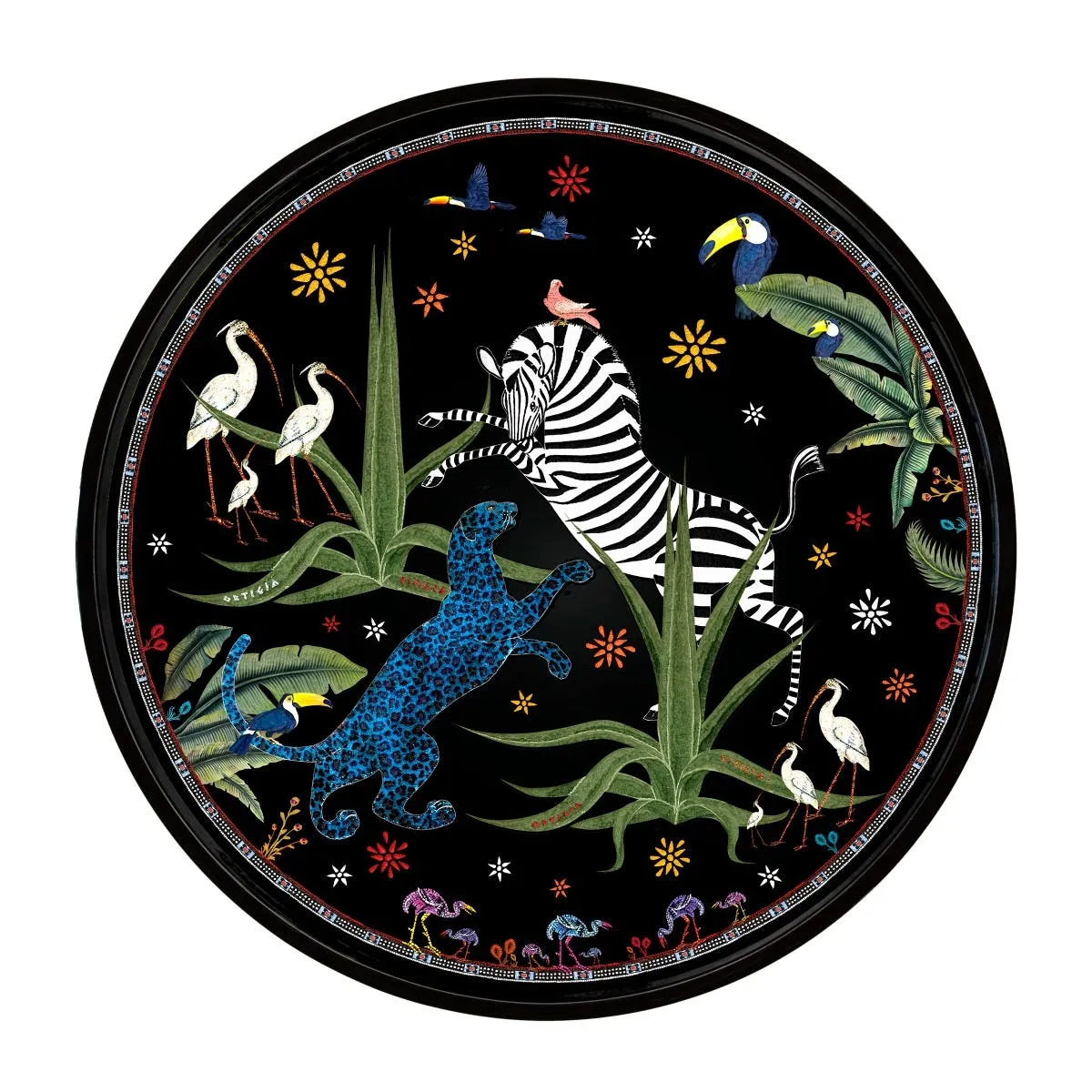 Ortigia Sicilia Jungle Tray - Black, Lacquer product