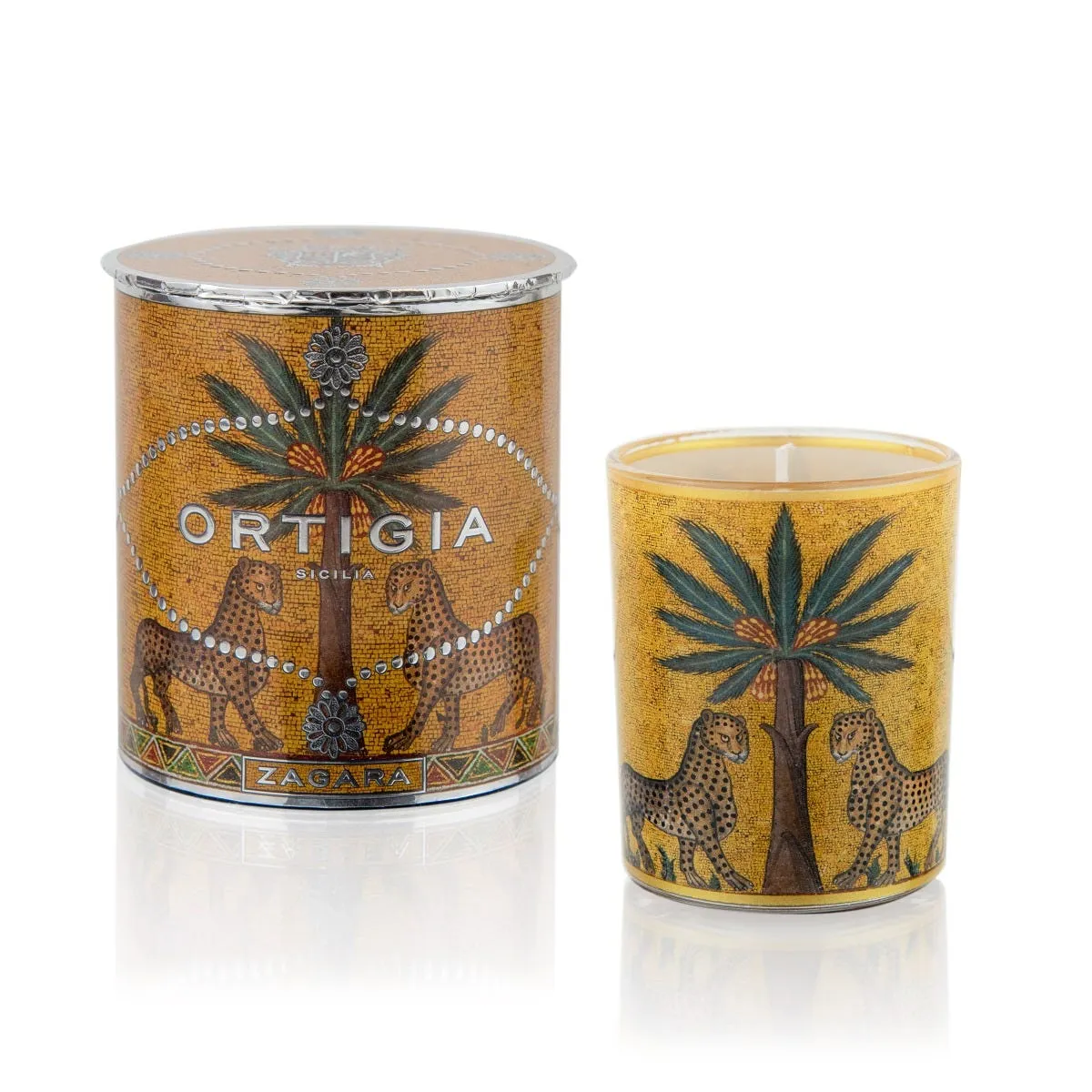 Zagara Decorated Candle - Gold Glass product