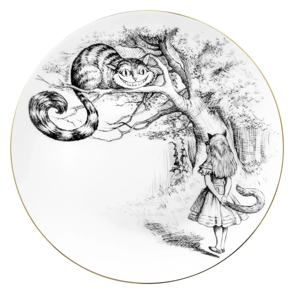 Alice In Wonderland Cheshire Cat Plate - Gold, Fine Bone China product