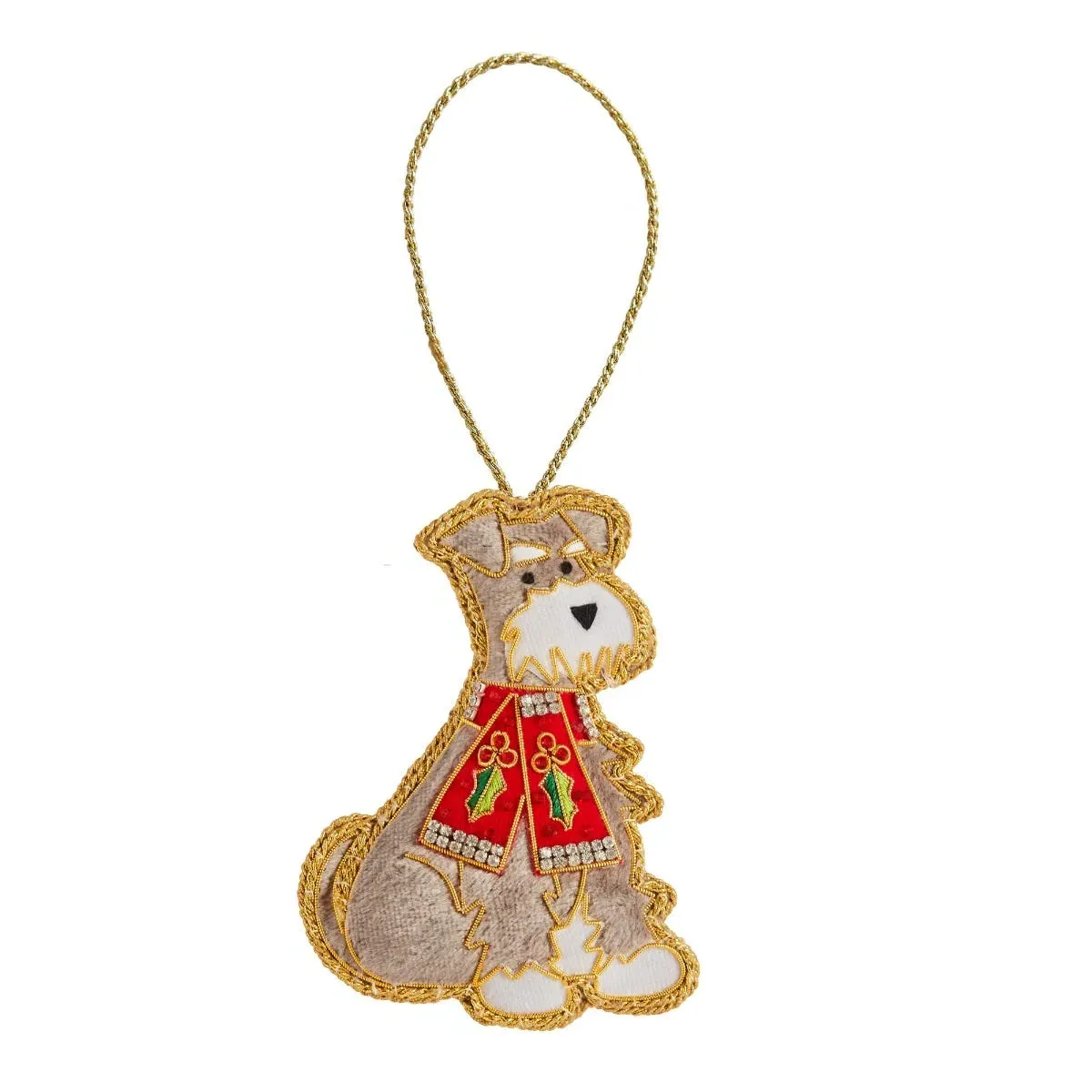 Schnauzer in Scarf Embroidered Decoration product