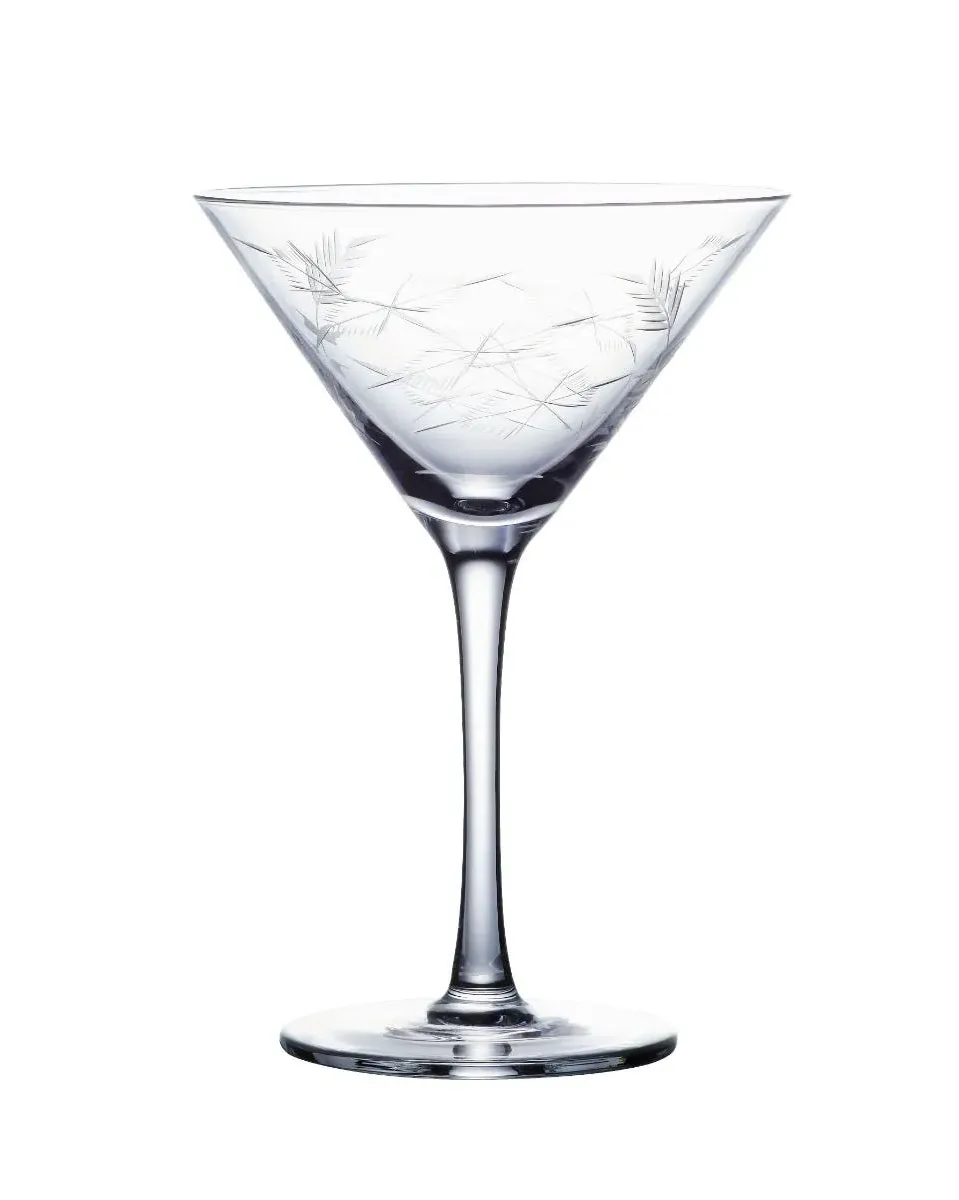 Fern Etched Martini Glass - Crystal product