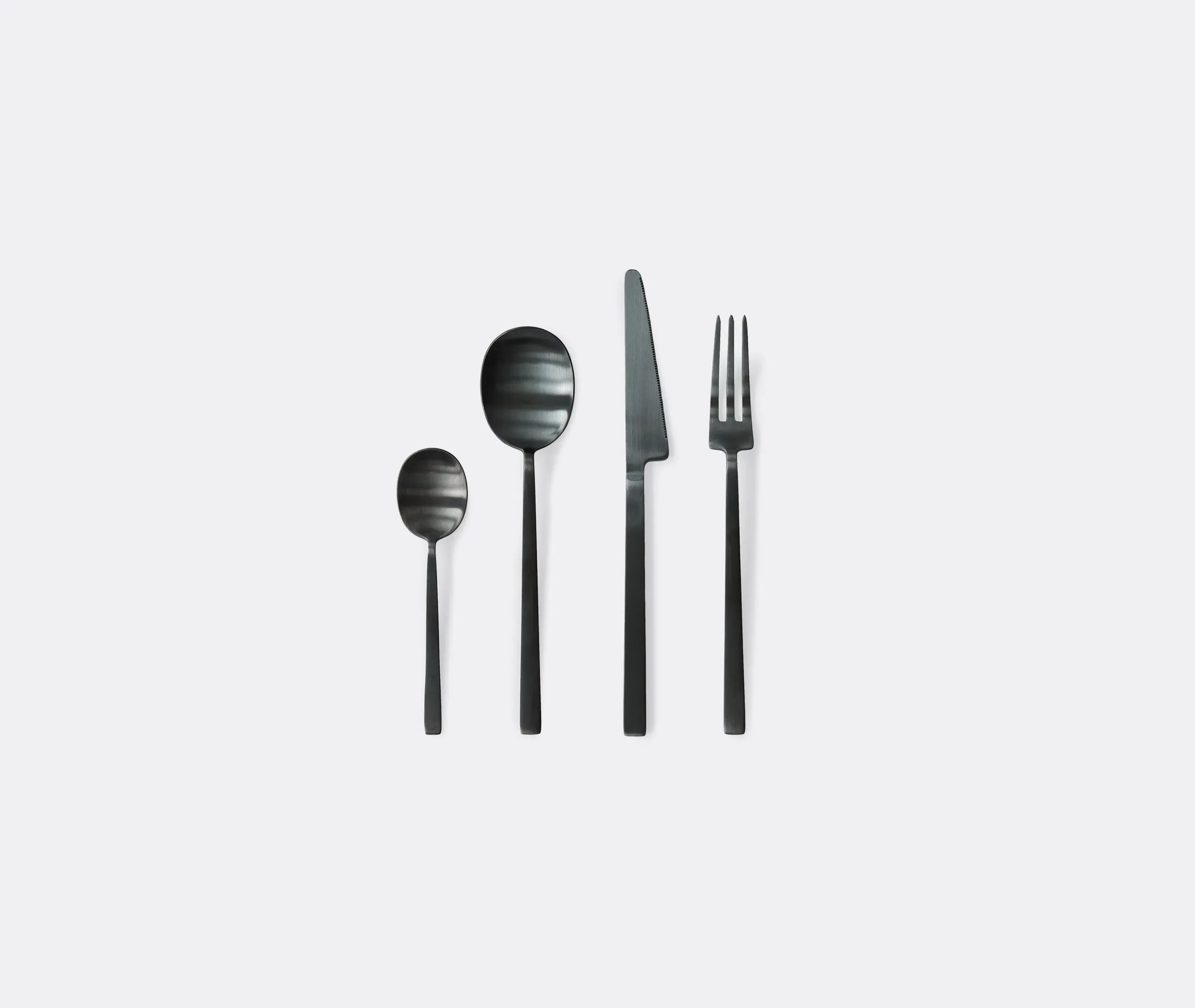 16-Piece Cutlery Set - Black, Brushed Steel image