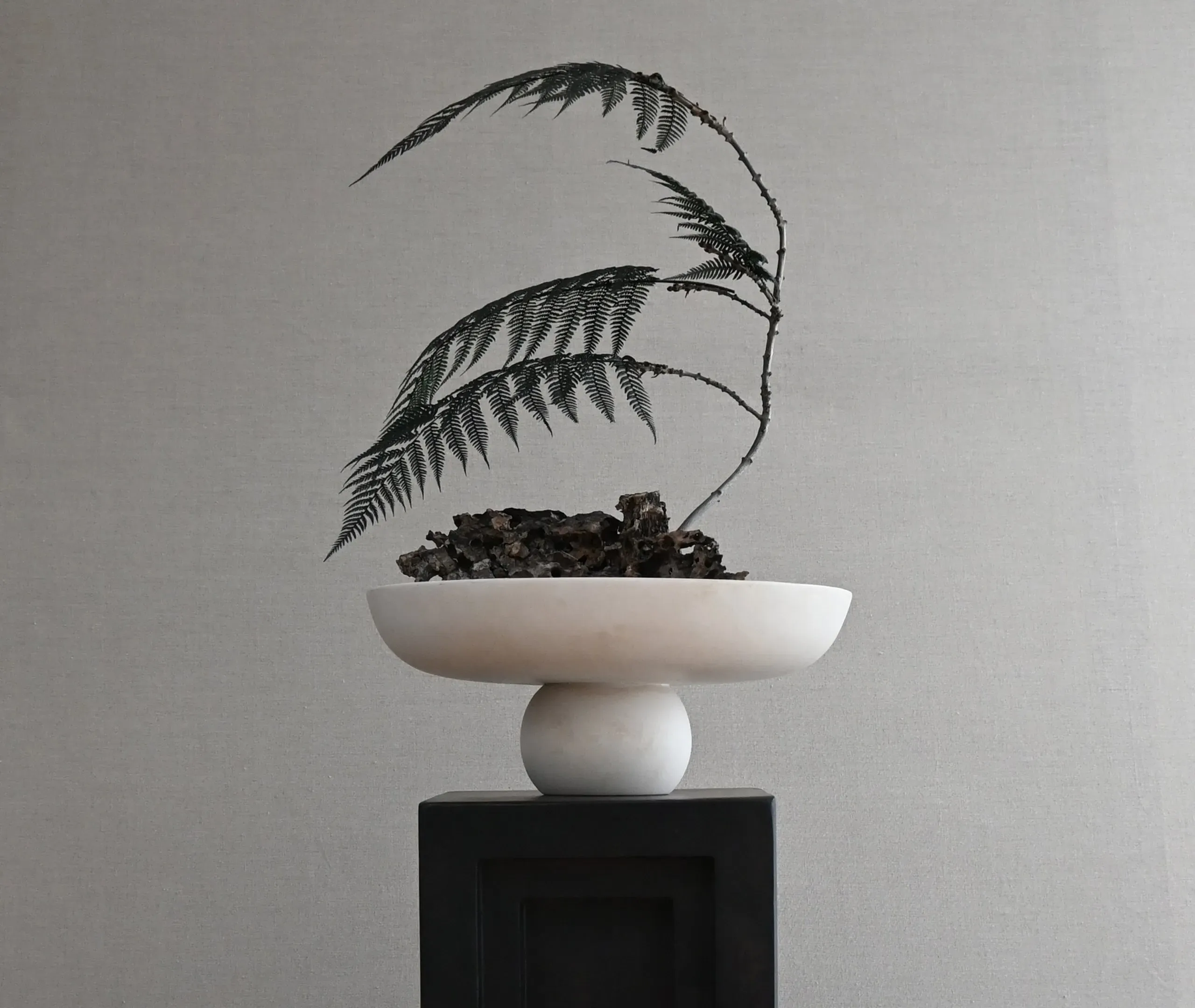 Baburu Big Decorative Bowl - Birch, Ceramic