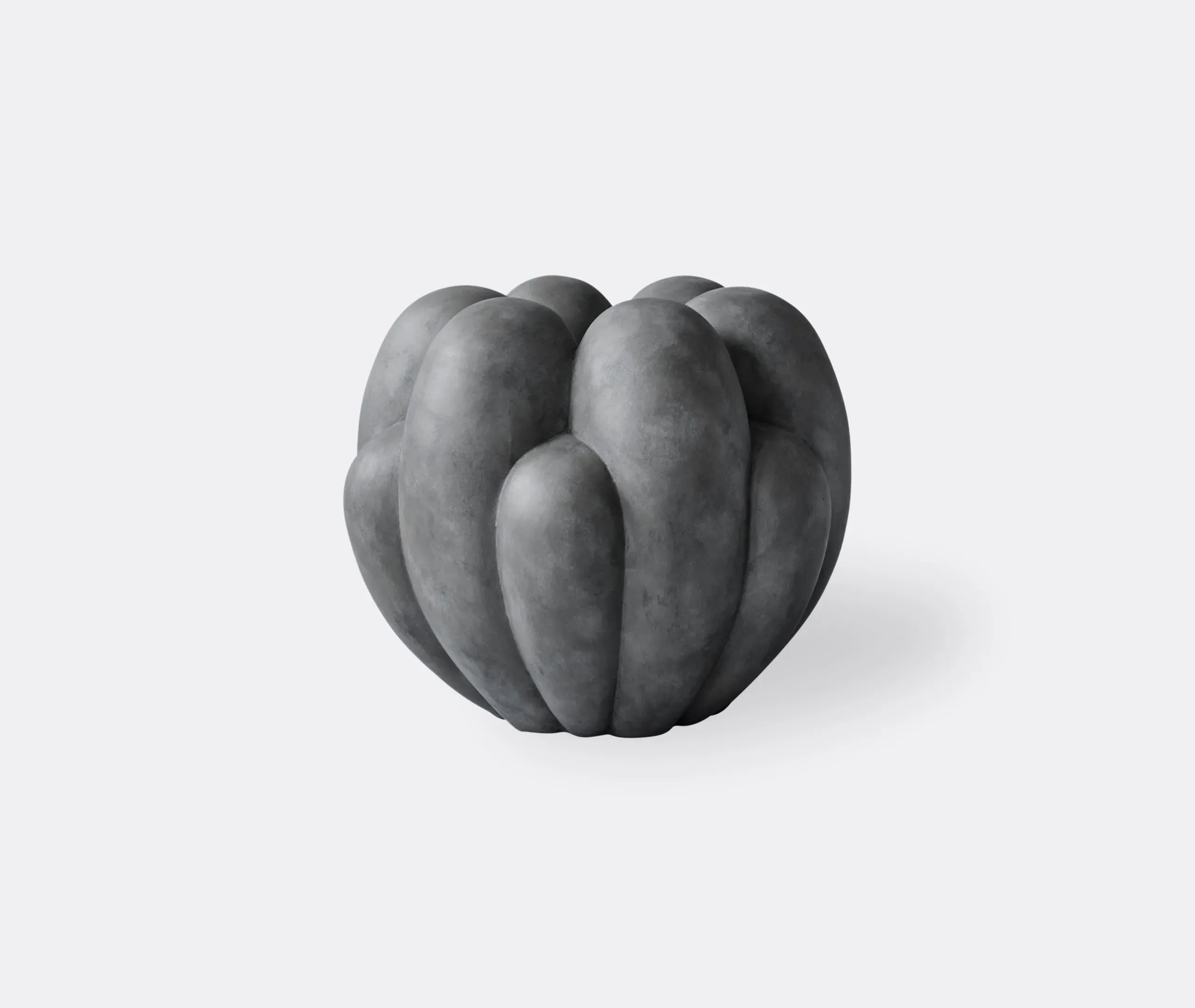 Big Sculptural Vase with Curves - Dark Grey, Concrete image