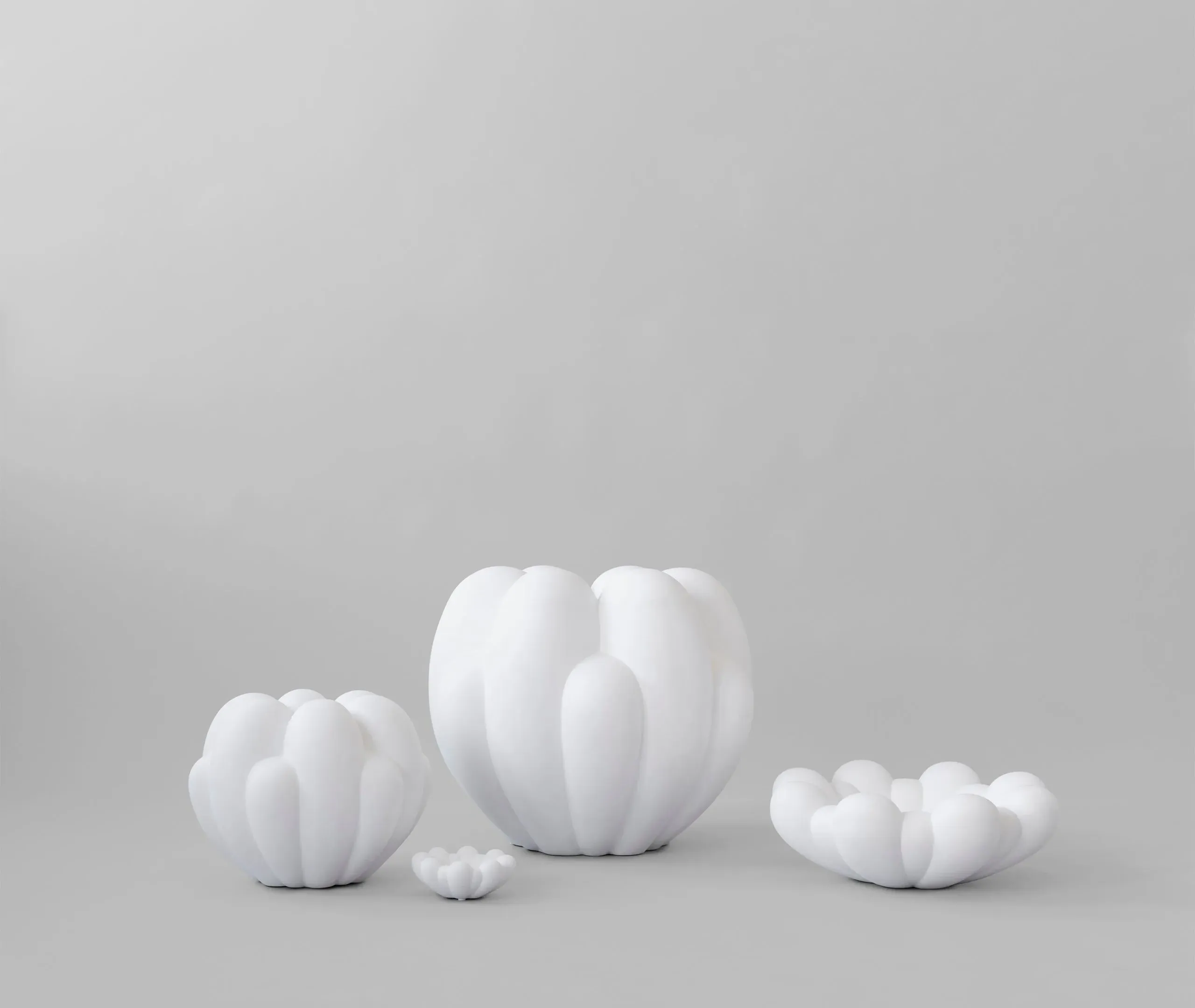 Big Sculptural Vase with Curves - White, Concrete
